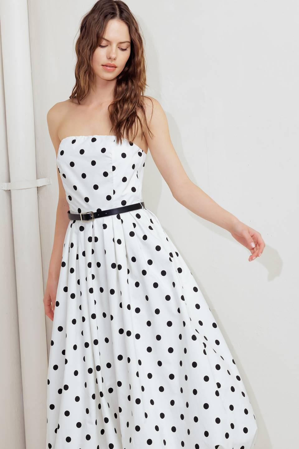 BIRDIE BUBBLE HEM MIDI DRESS