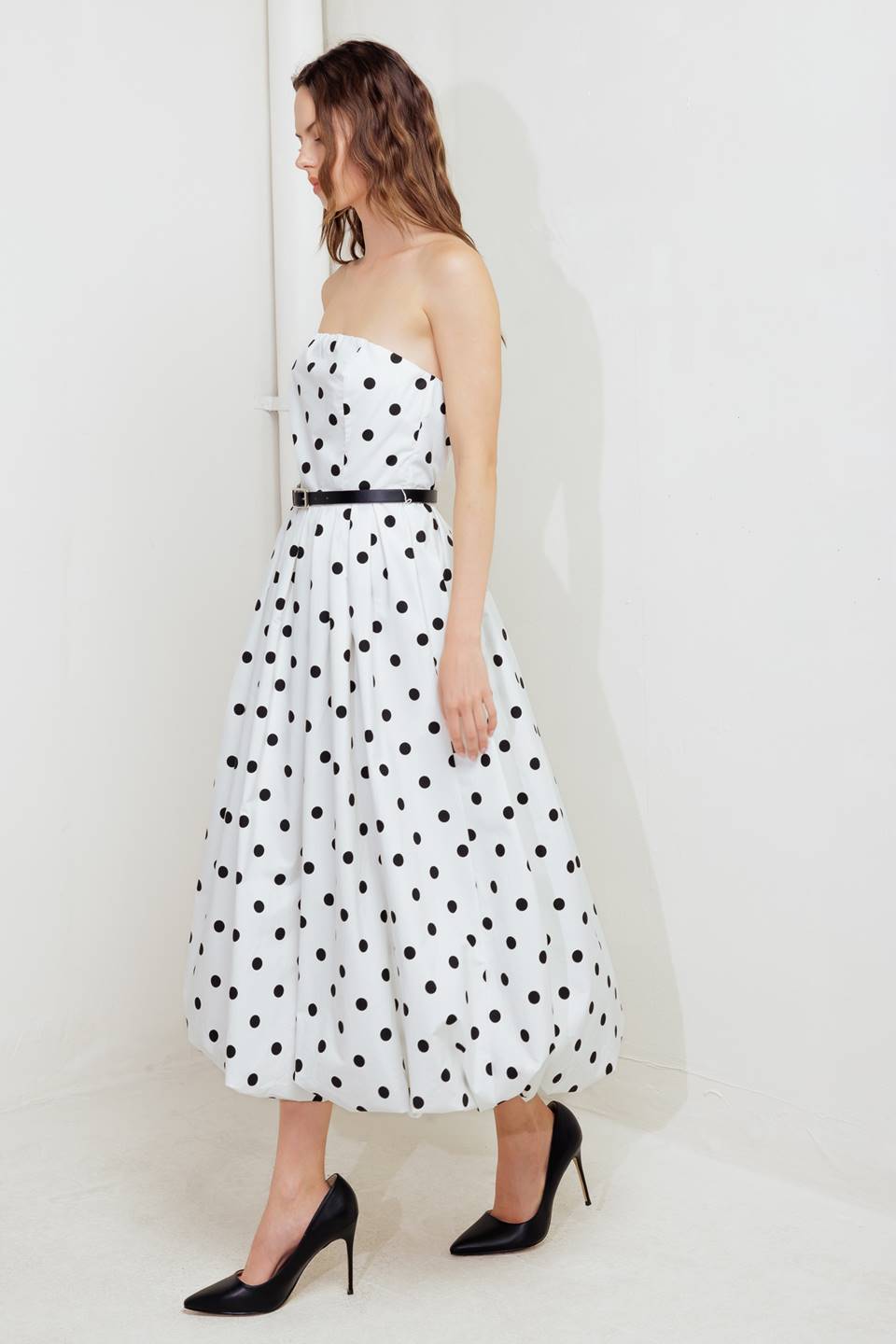 BIRDIE BUBBLE HEM MIDI DRESS