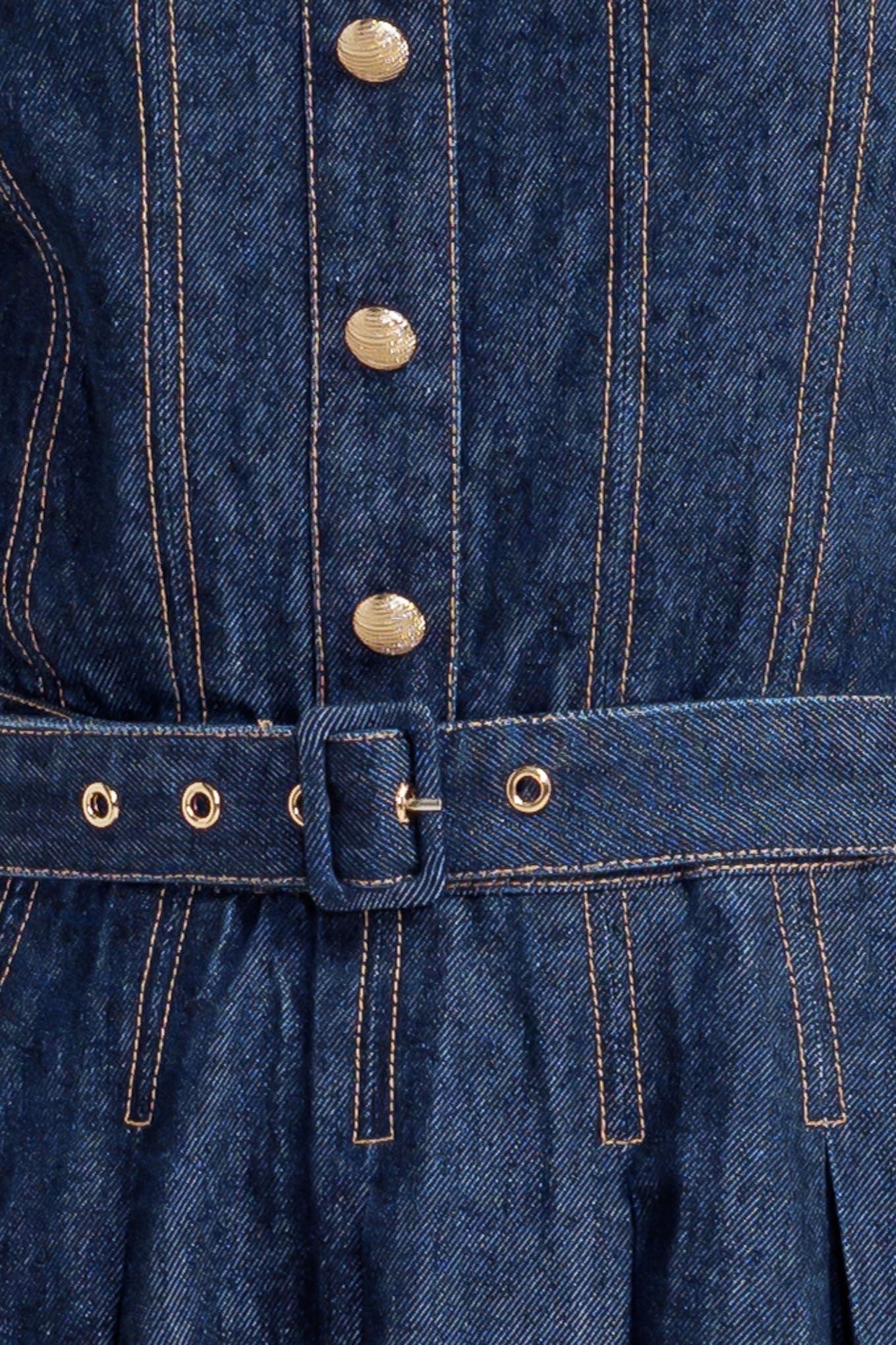 MOONLIGHT SERENADE DARK DENIM MIDI DRESS