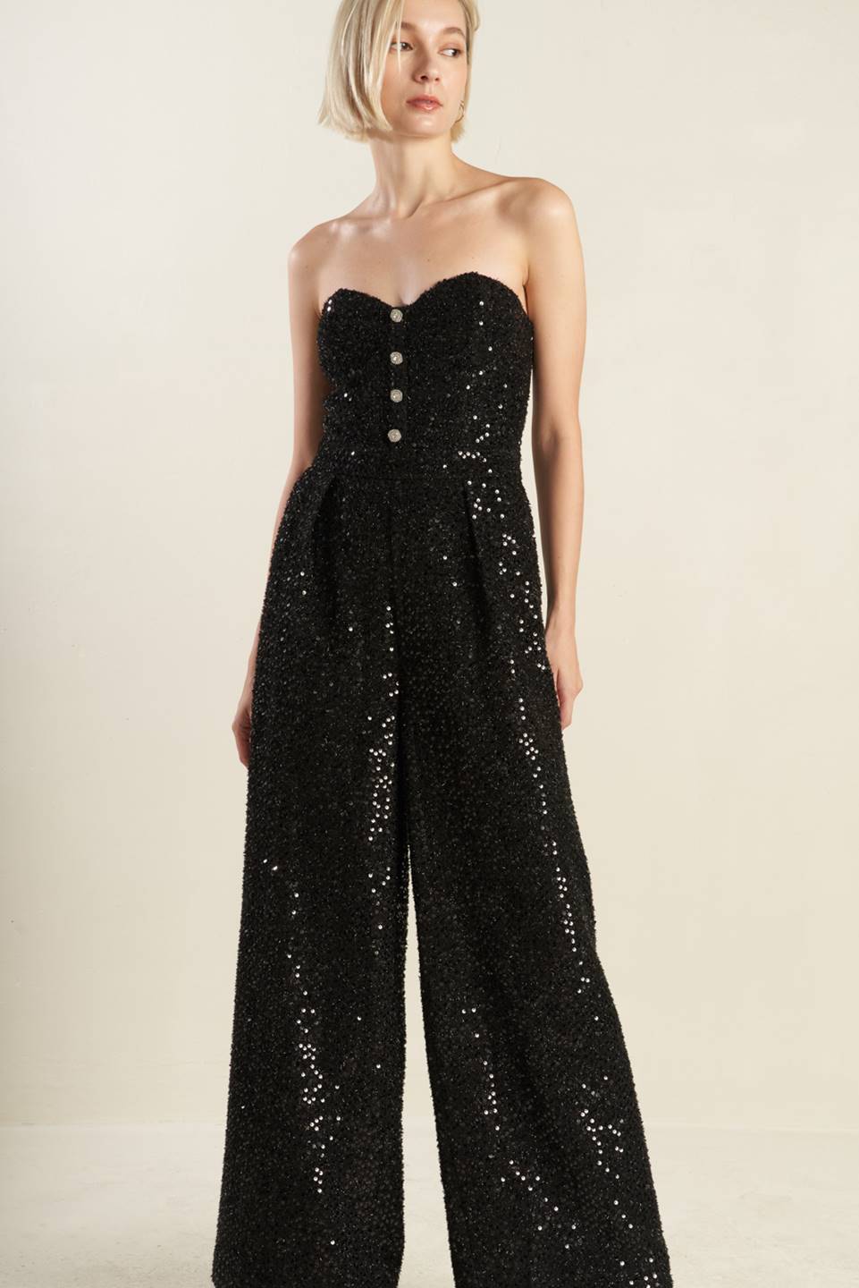 Sorelle Jumpsuit - Black Sequin