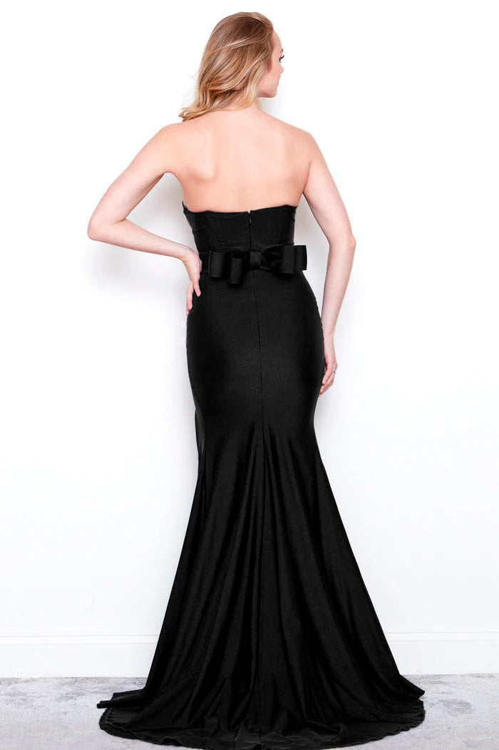Gabriela Strapless Gown with Slit - Black - FINAL SALE