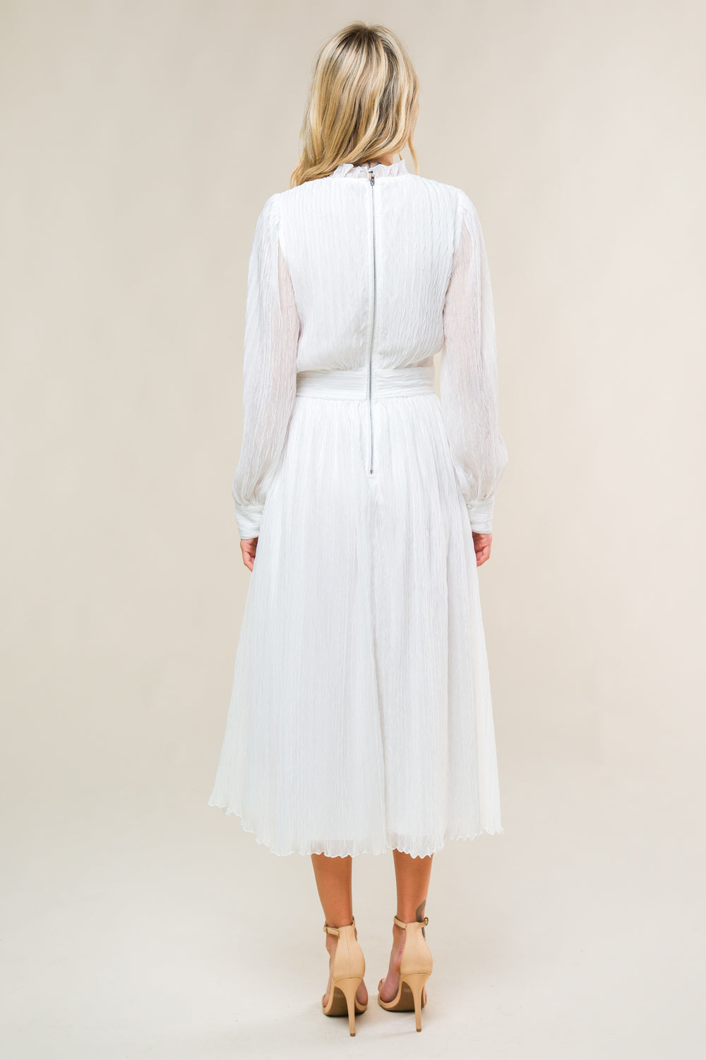 FOREVER WAITING WHITE MIDI DRESS