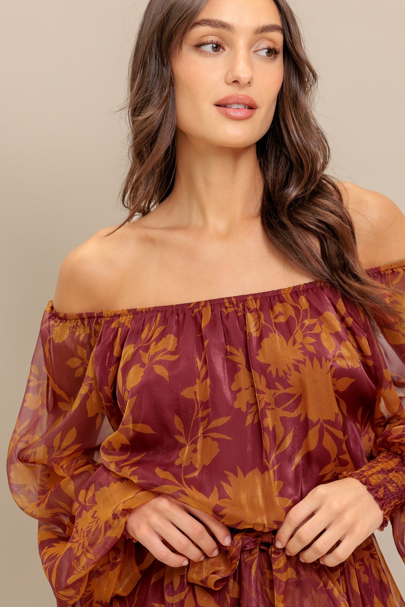 Destiny Maroon Floral Mini Dress