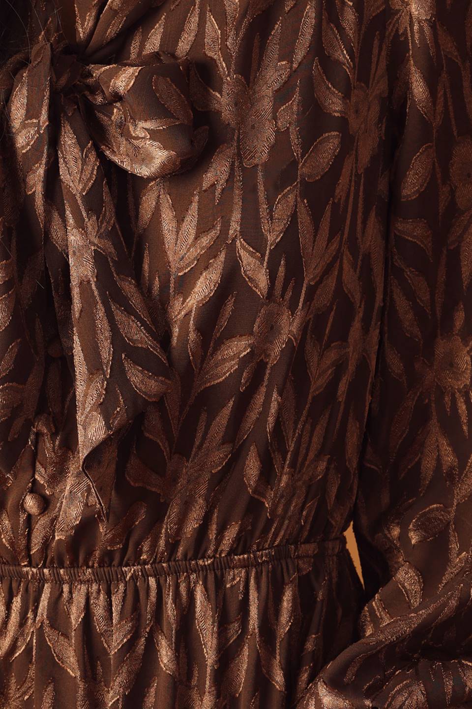 FALLING LEAVES - BROWN - LONG SLEEVE MINI DRESS
