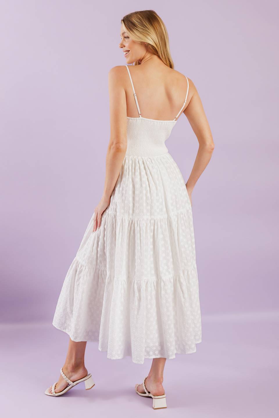 SIZE SMALL, ENCHANTING MOMENTS WOVEN MIDI DRESS -FINAL SALE