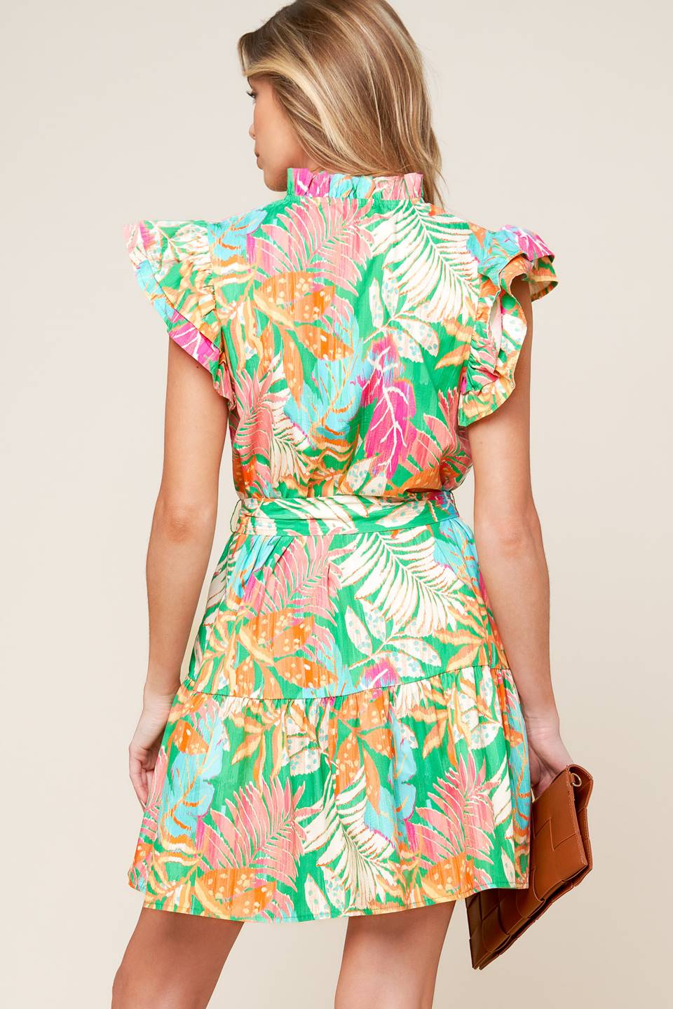 PORT OF CALL MINI DRESS - GREEN MULTI