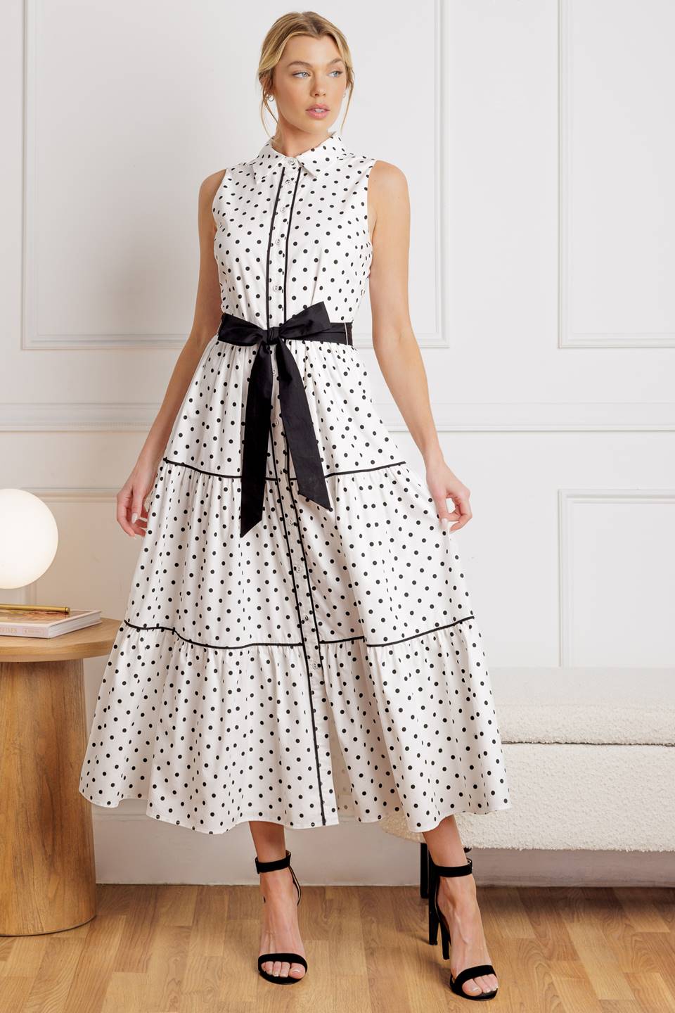 SIZE SMALL, OUT OF REACH WOVEN MIDI DRESS - FINAL SALE