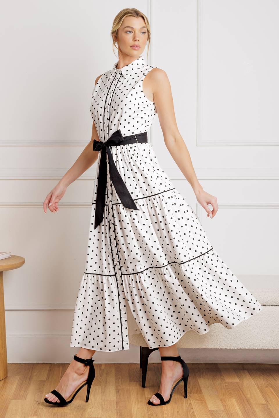 SIZE SMALL, OUT OF REACH WOVEN MIDI DRESS - FINAL SALE