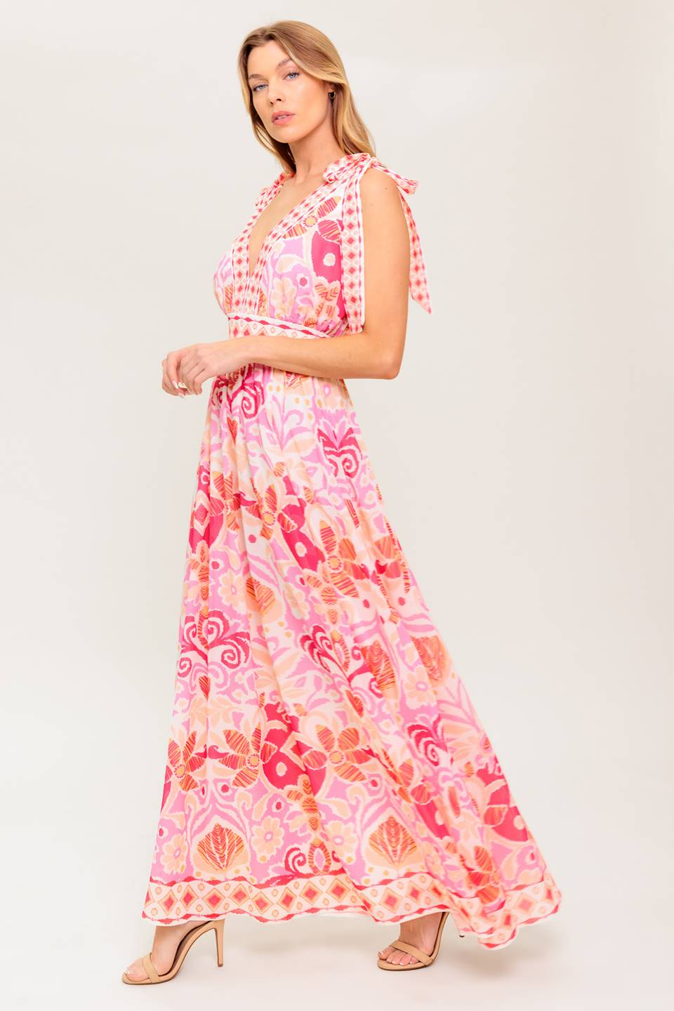 Size Small, VINEYARD BLUSH MAXI DRESS - PINK - FINAL SALE