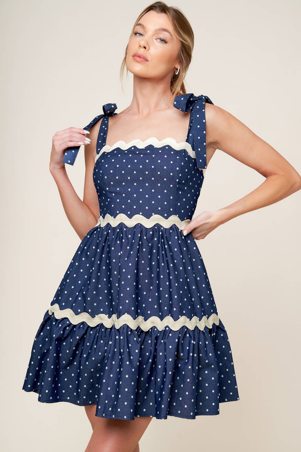 ROBE MINI À POIS DIVINEMENT - INDIGO