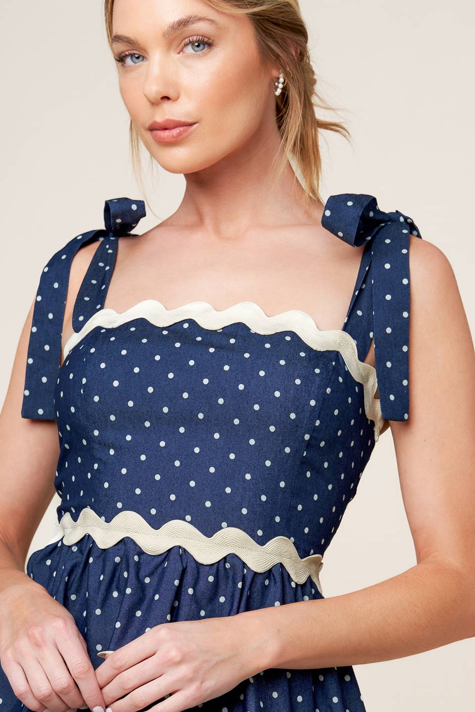 ROBE MINI À POIS DIVINEMENT - INDIGO