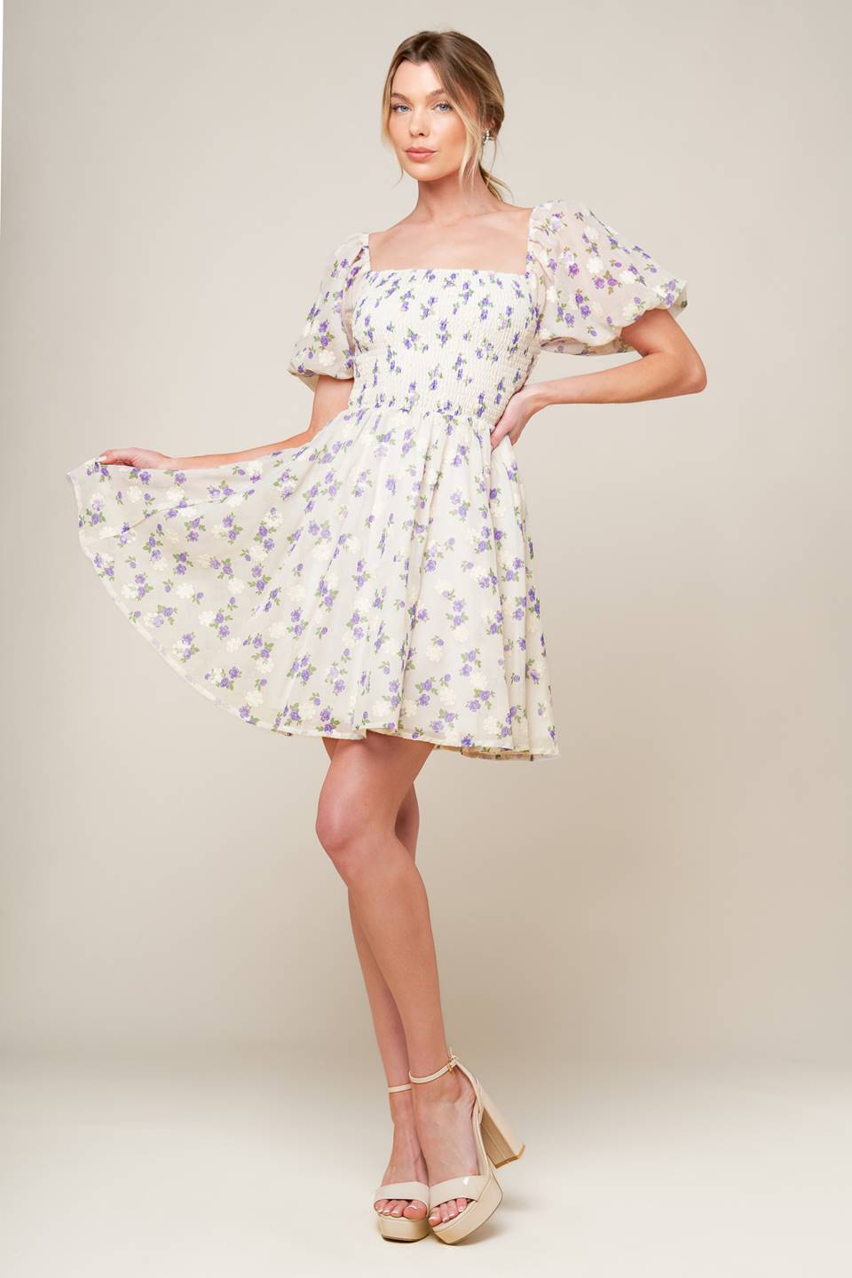 MAKING CONNECTIONS MINI DRESS - CREAM - FINAL SALE
