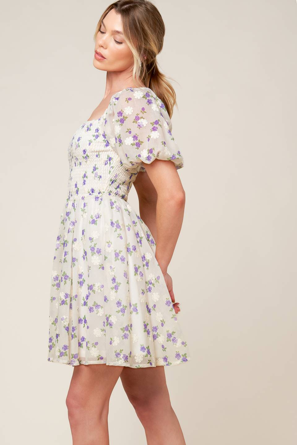 MAKING CONNECTIONS MINI DRESS - CREAM - FINAL SALE