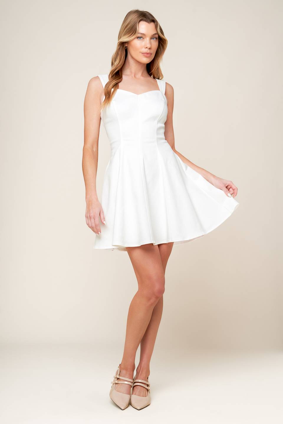 CHANCES ARE WHITE DENIM MINI DRESS