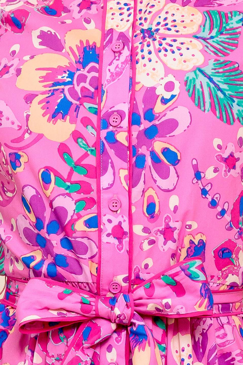 Size Medium, PETAL PRESS - PINK & PURPLE FLORAL MIDI DRESS - FINAL SALE