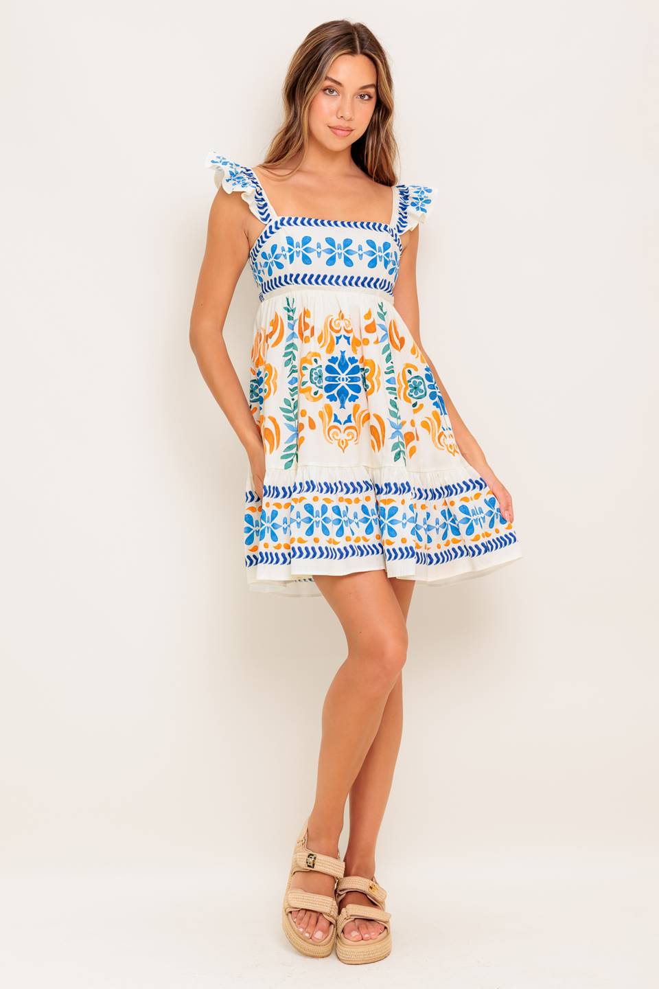 RAISA RUFFLED MINI DRESS