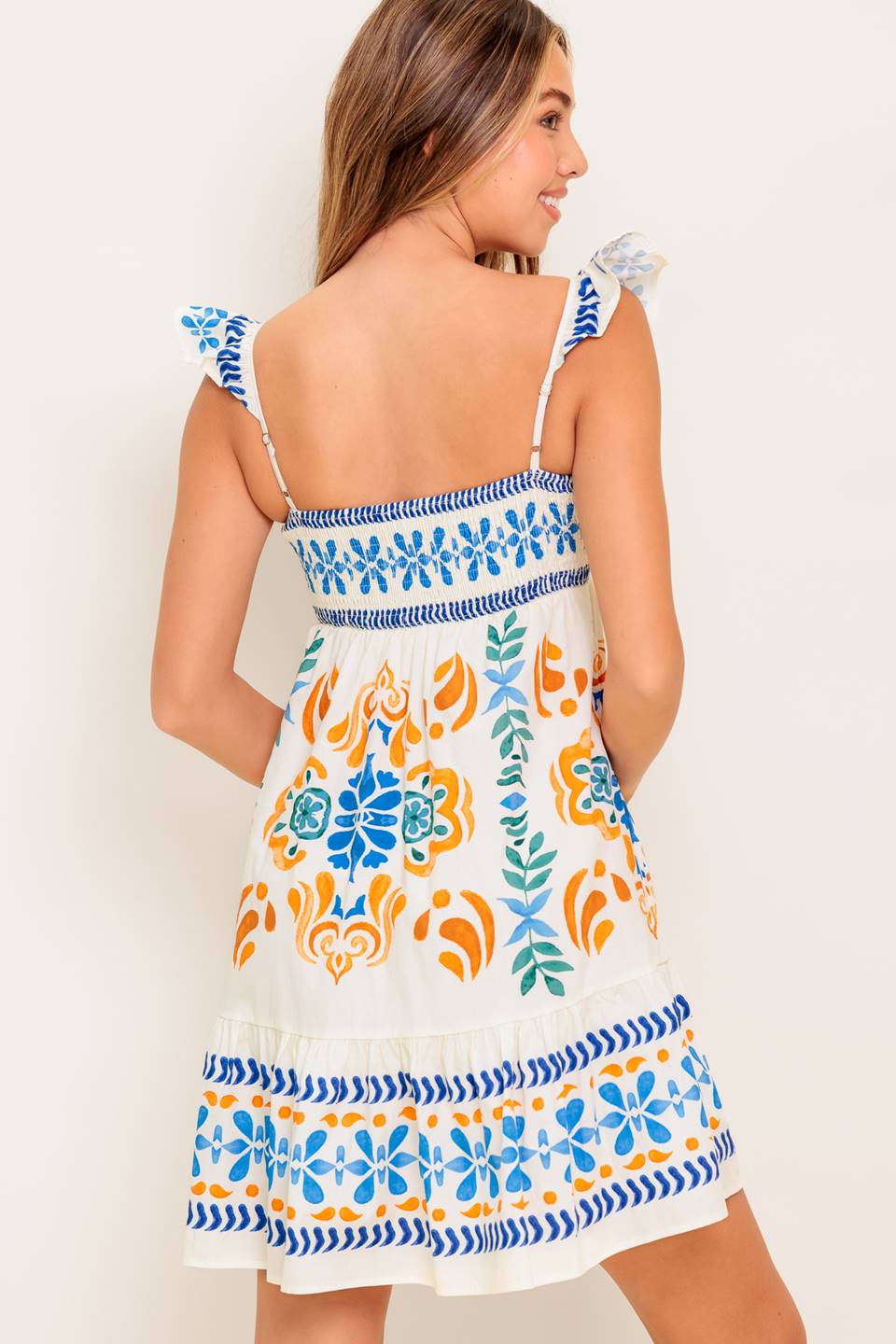 RAISA RUFFLED MINI DRESS