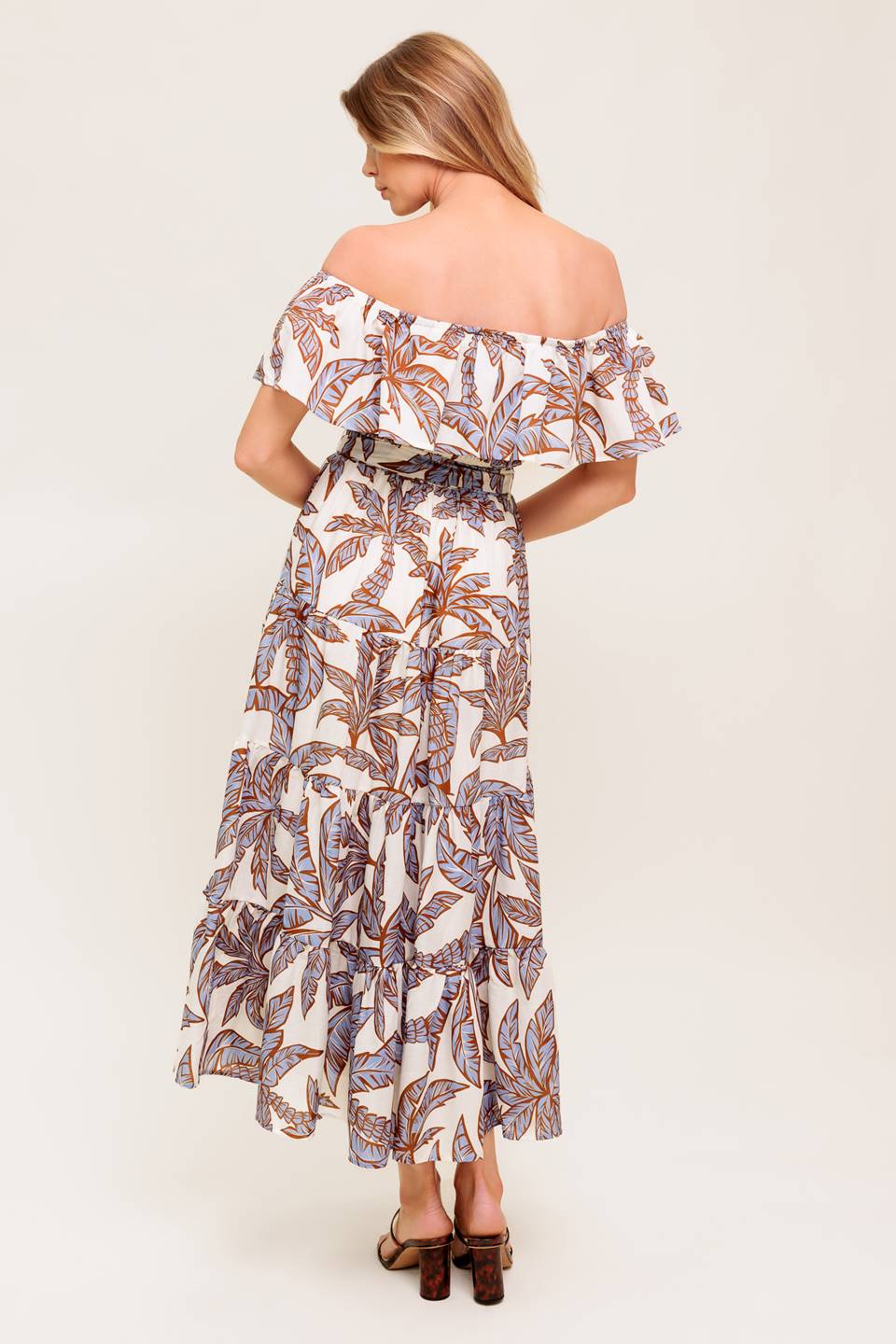 JARDIN DE PALMIERS - ROBE MIDI ÉPAULES DÉNUDÉES