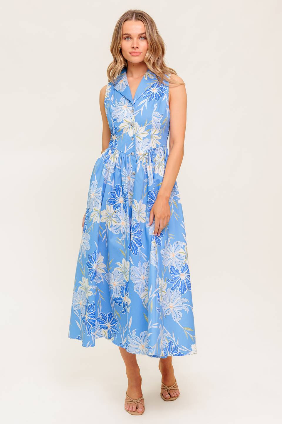 BEATRICE MIDI DRESS - POWDER BLUE