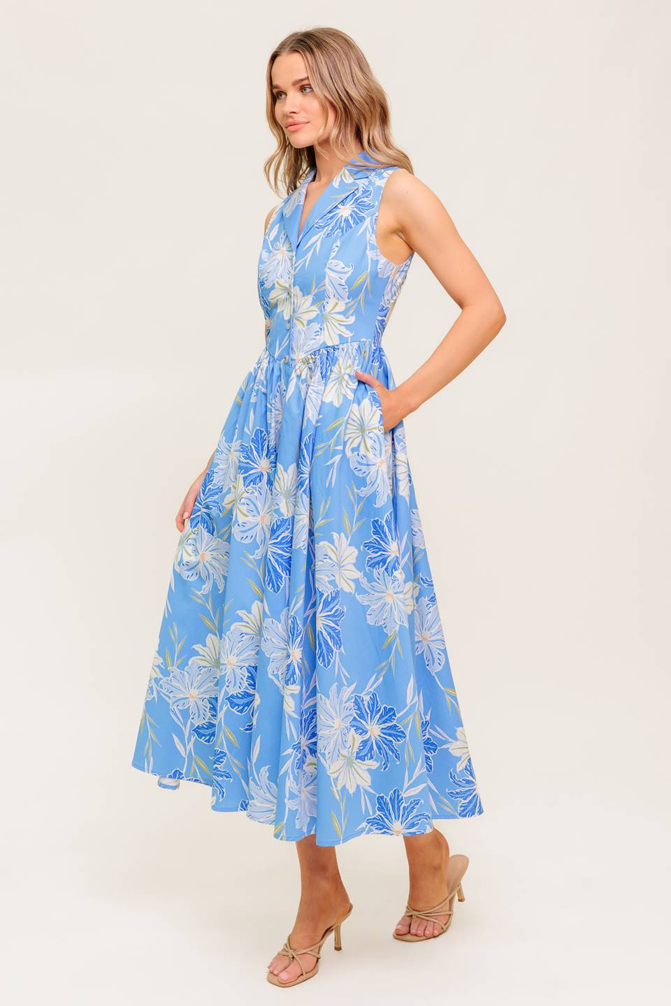 BEATRICE MIDI DRESS - POWDER BLUE