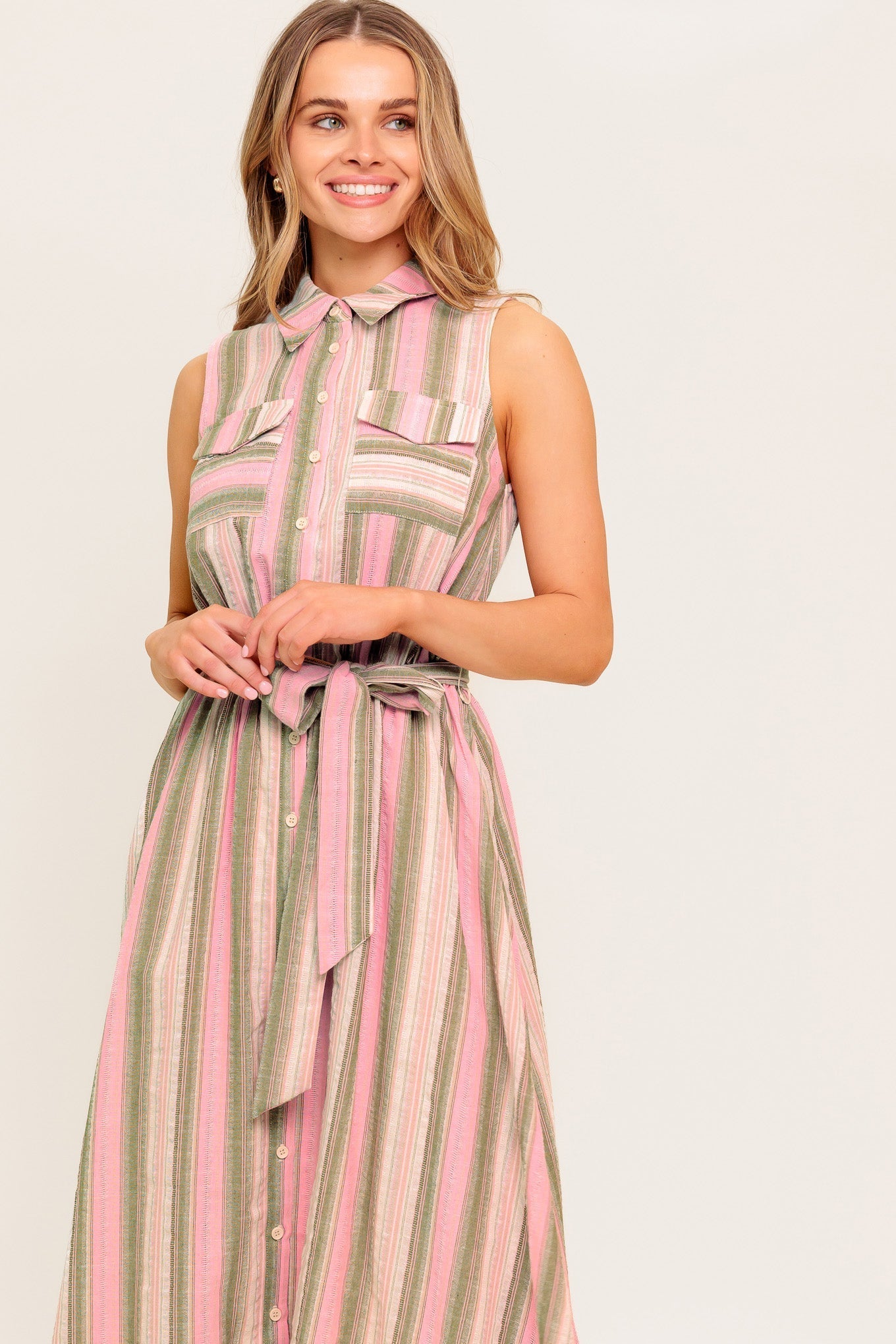Size Medium, WINDSWEPT FIELDS MIDI DRESS - OLIVE - FINAL SALE