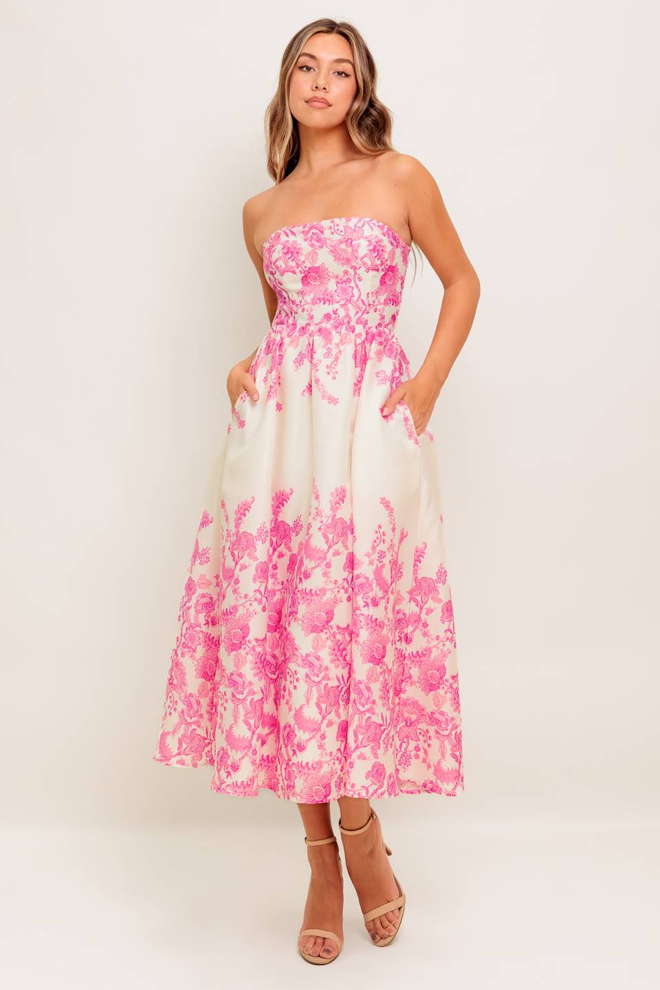 COCO COCKTAIL DRESS - PINK FLORAL