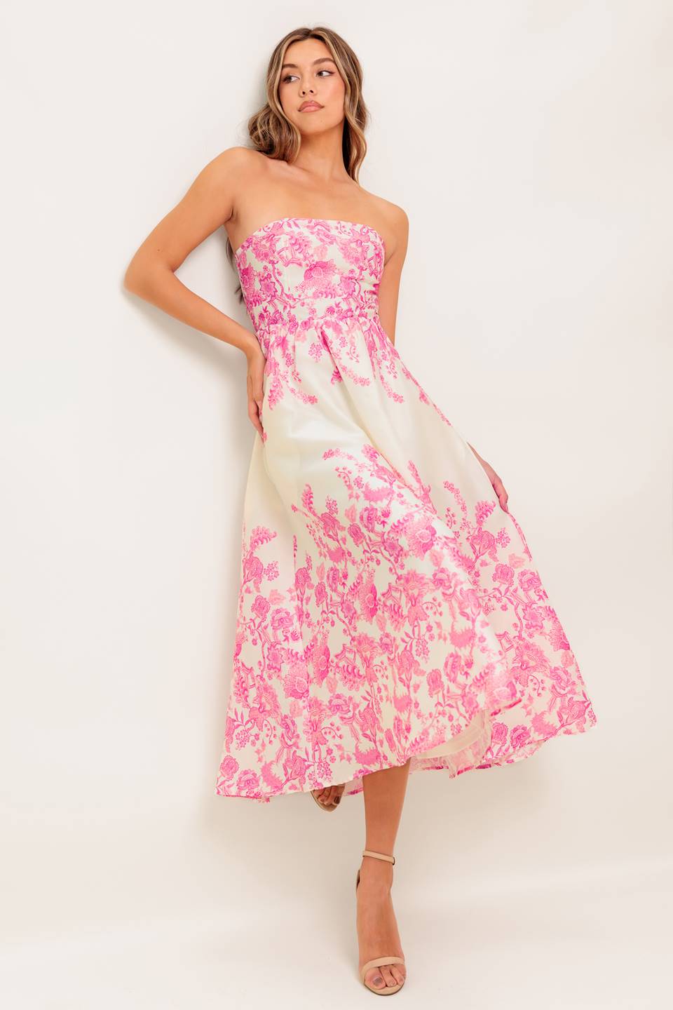 COCO COCKTAIL DRESS - PINK FLORAL