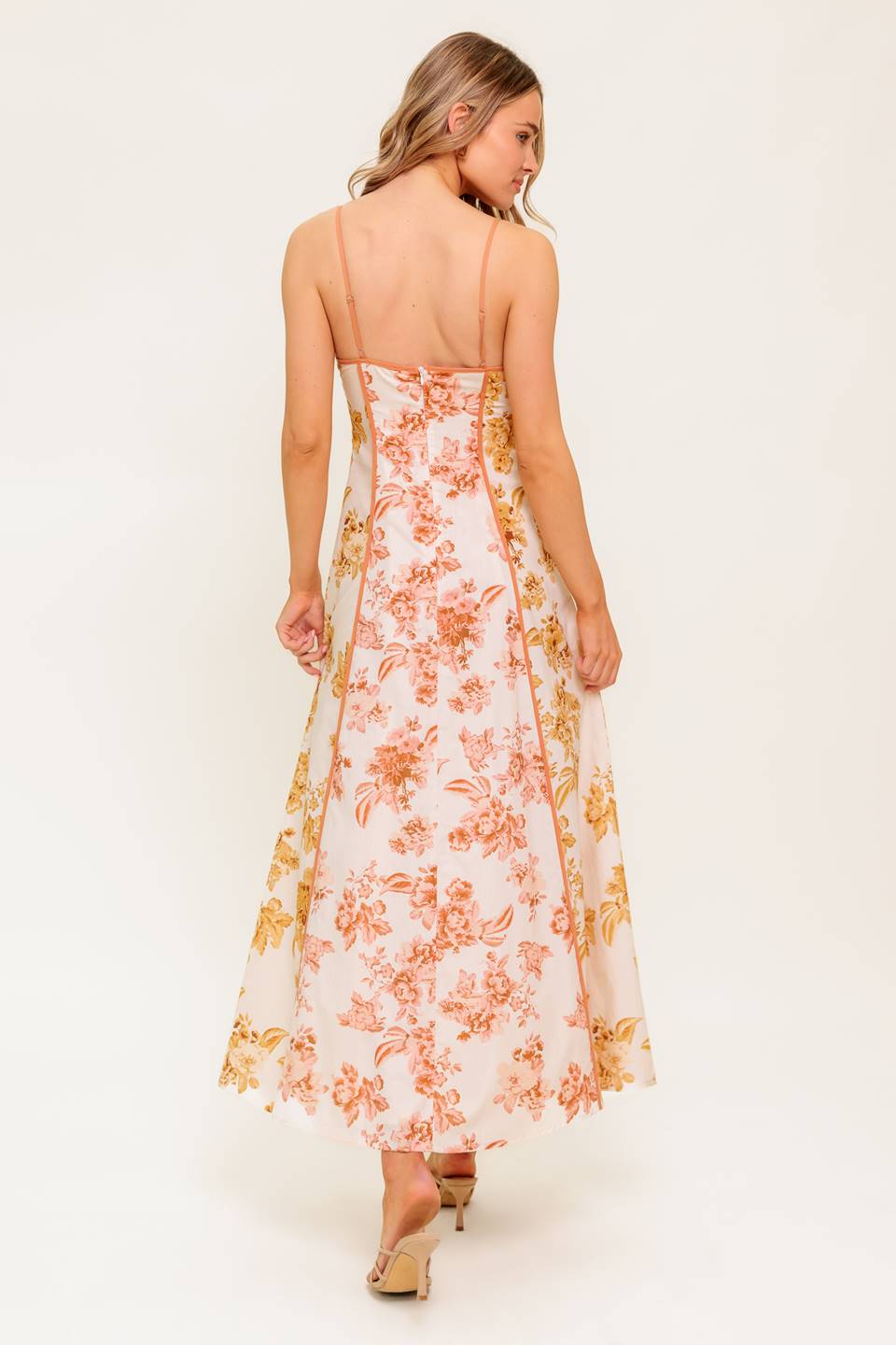 CARLYN MIDI DRESS - MUSTARD FLORAL
