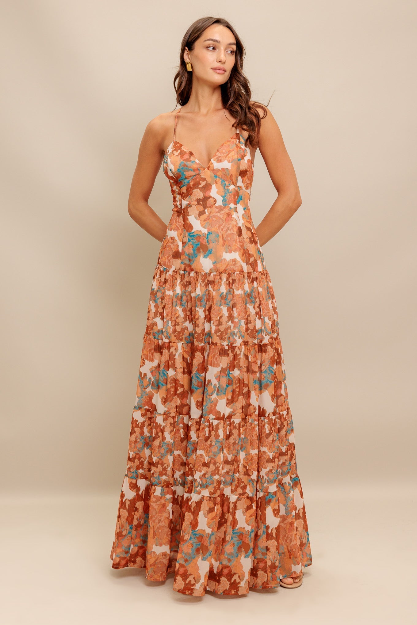 GRACEANN MAXI DRESS - BROWN
