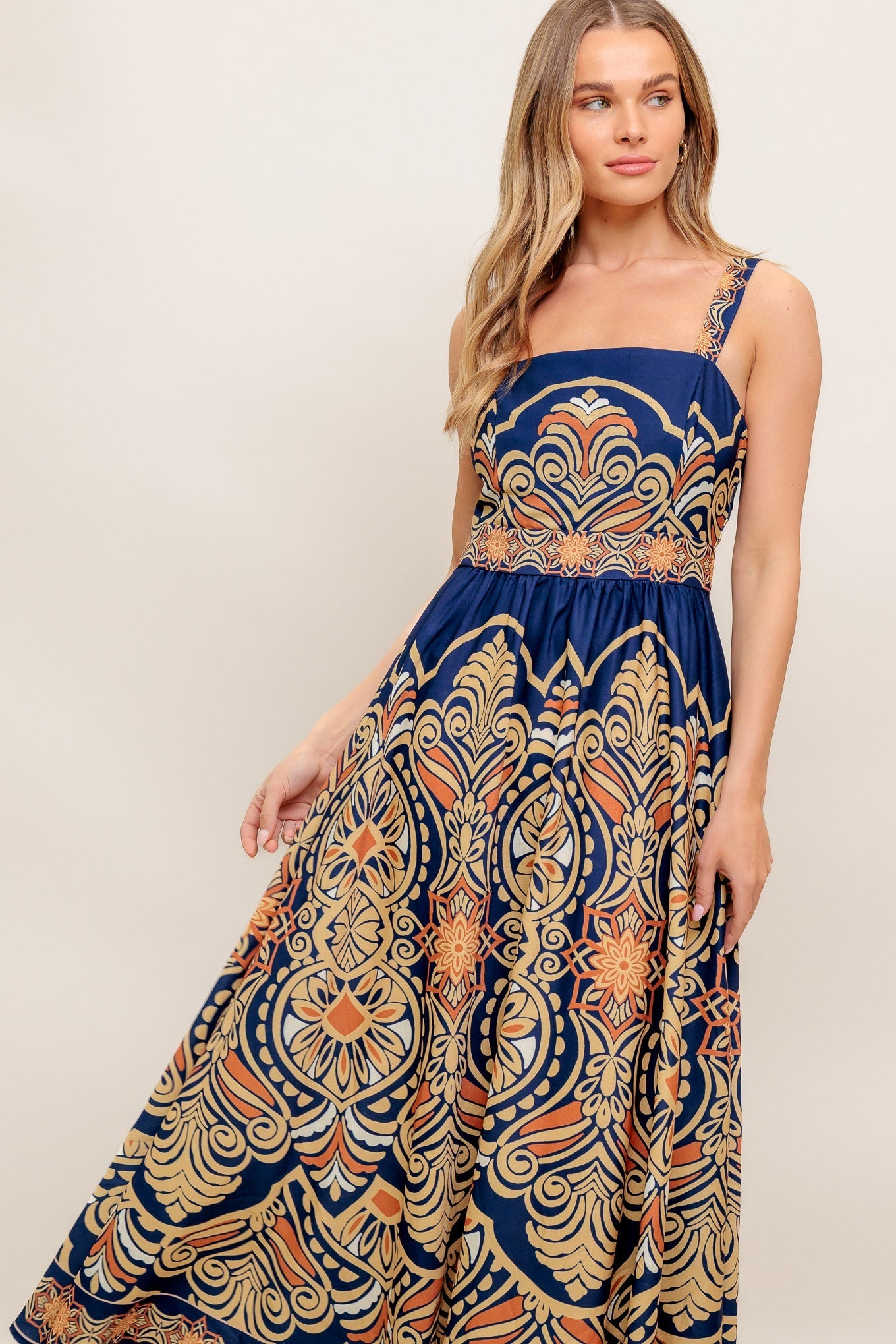 SHARA PRINTED MIDI DRESS