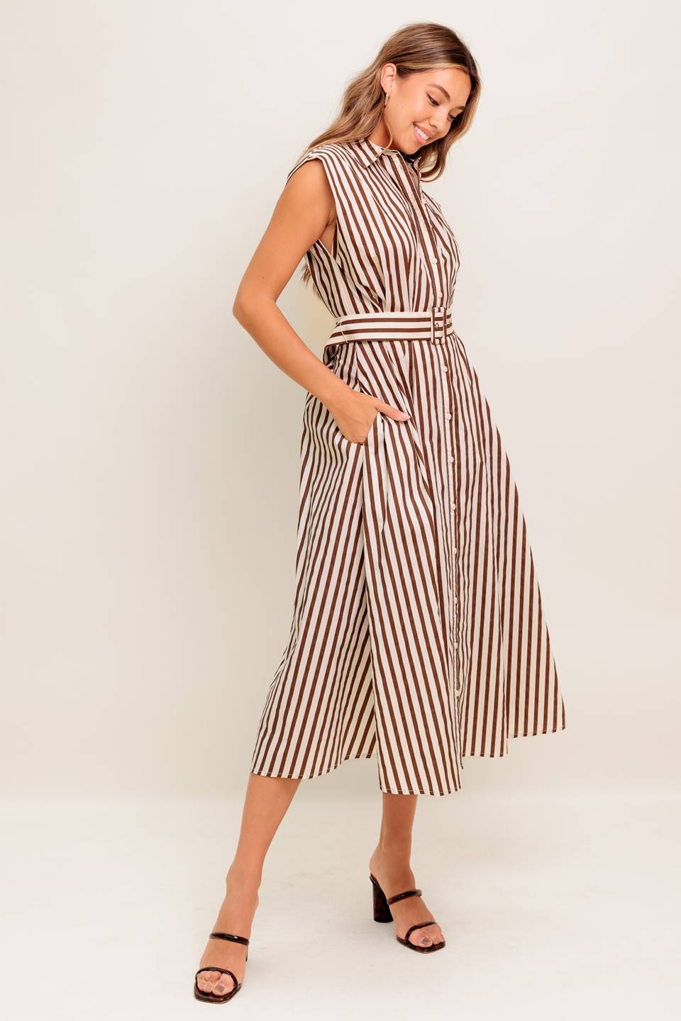 BISTRO STRIPE MIDI DRESS