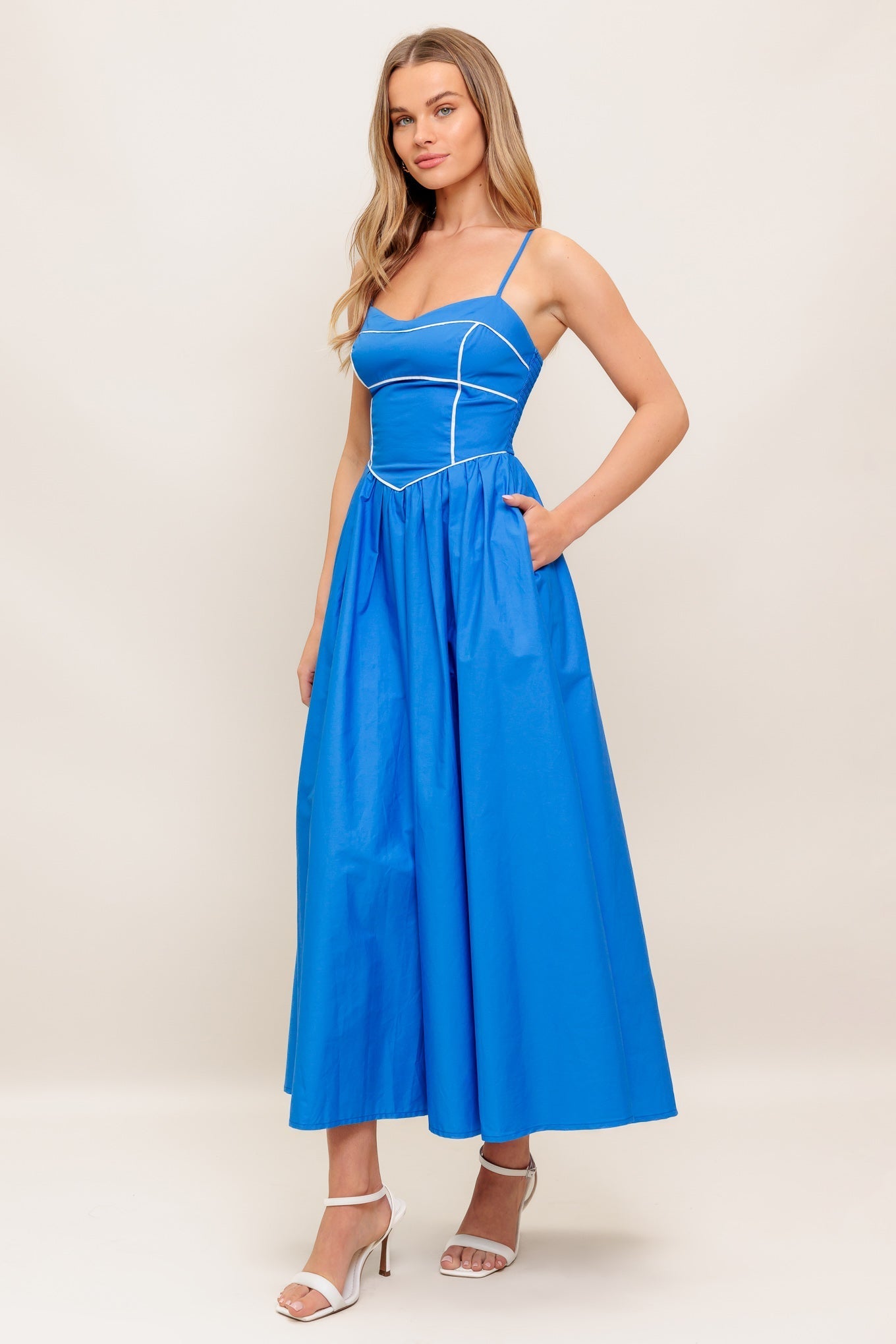 KRISSY MIDI DRESS - BLUE