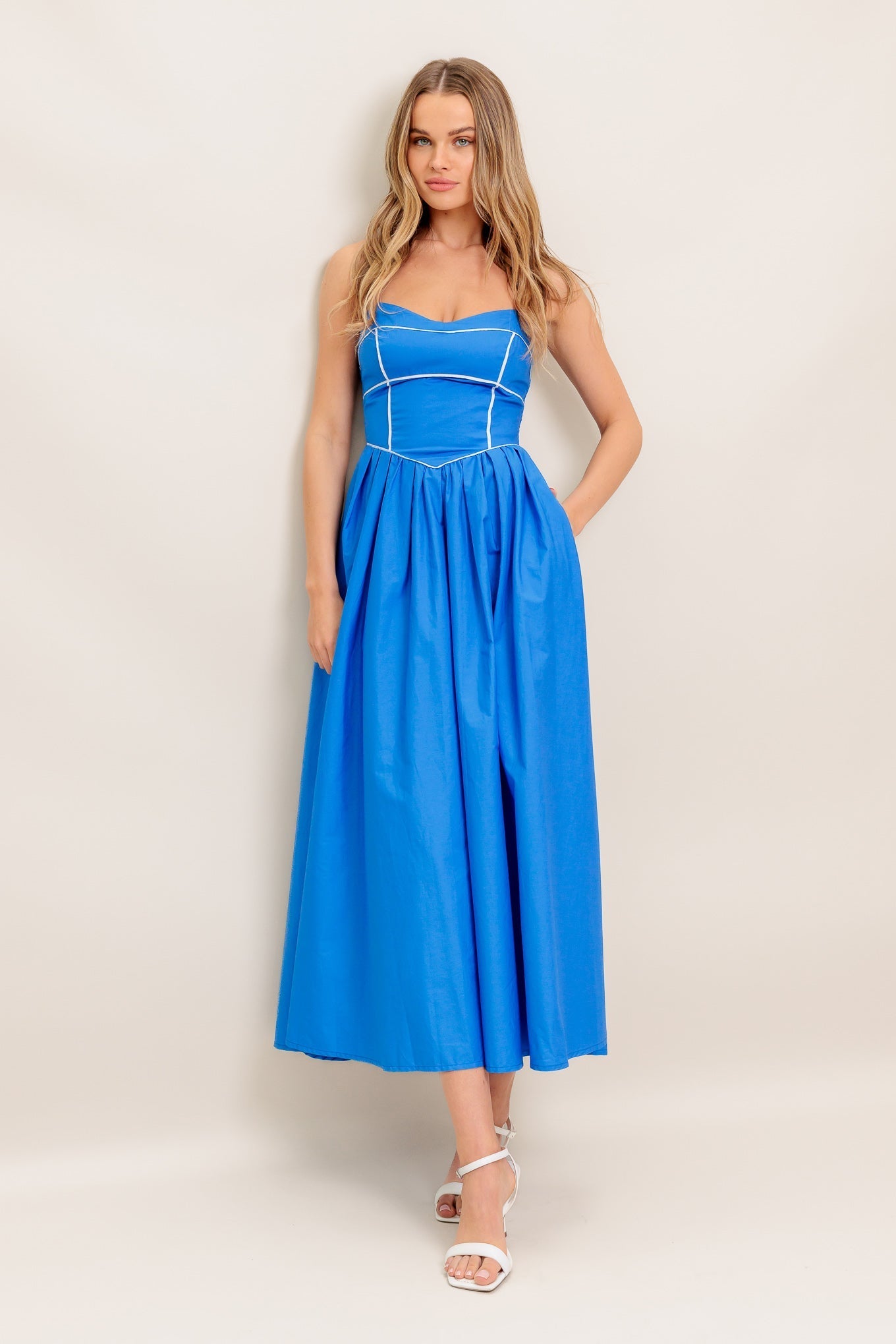 KRISSY MIDI DRESS - BLUE