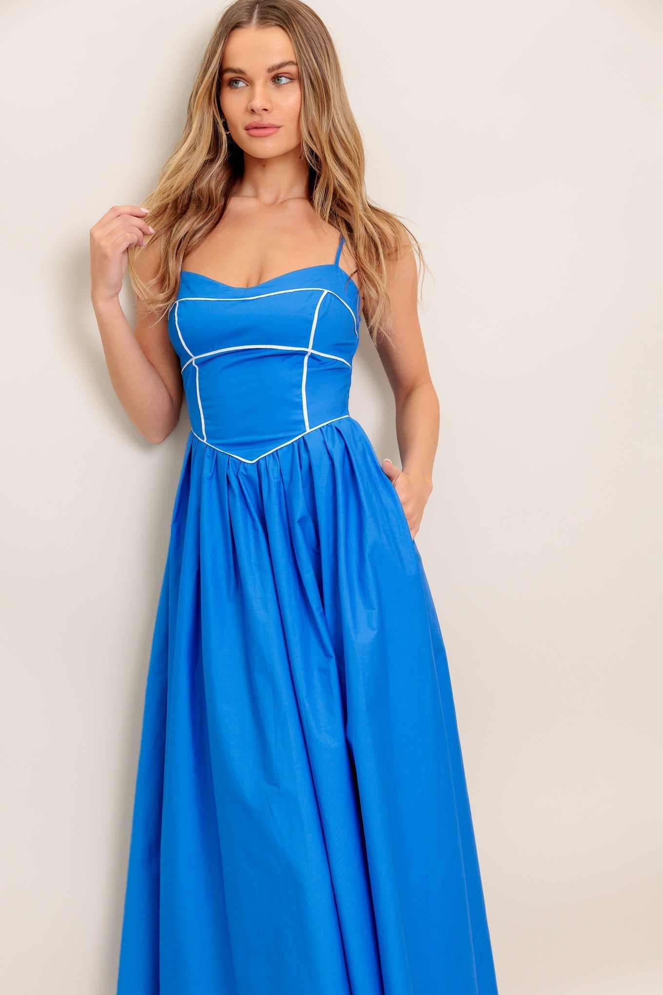 KRISSY MIDI DRESS - BLUE