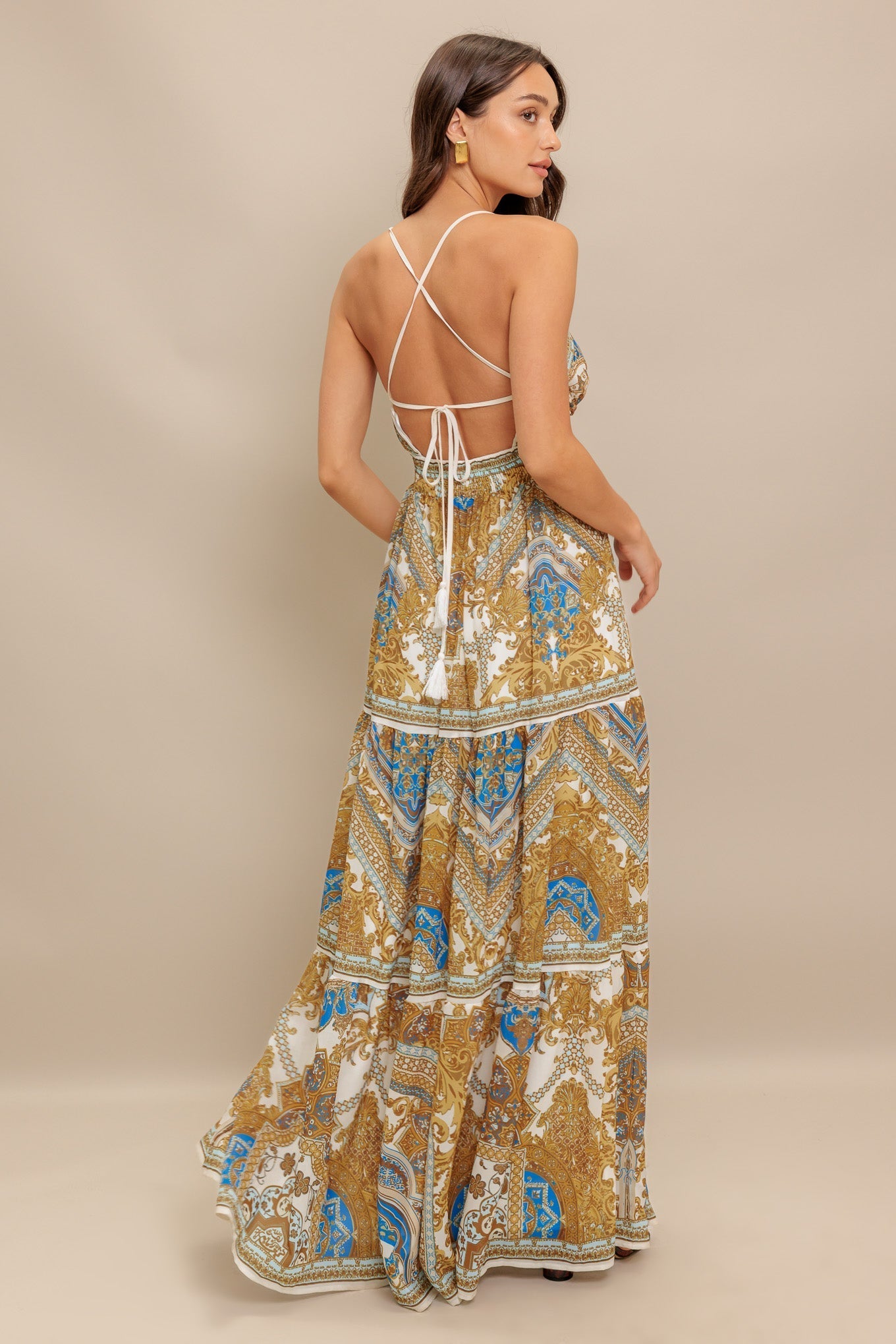 PALAZZO MAXI DRESS WITH OPEN BACK