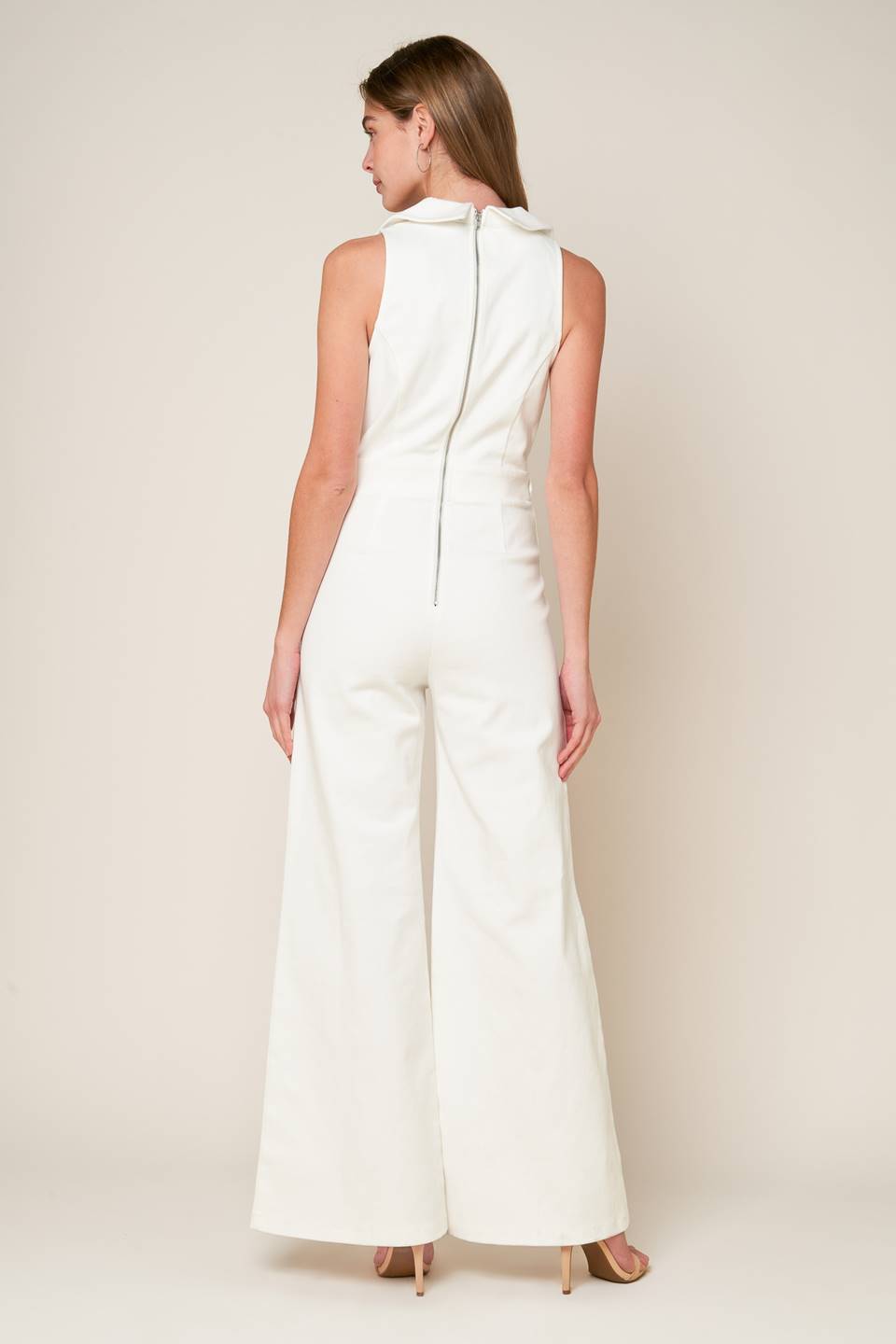 Size: SMALL, SHOPPING AROUND - WHITE - WIDE LEG JUMPSUIT- FINAL SALE