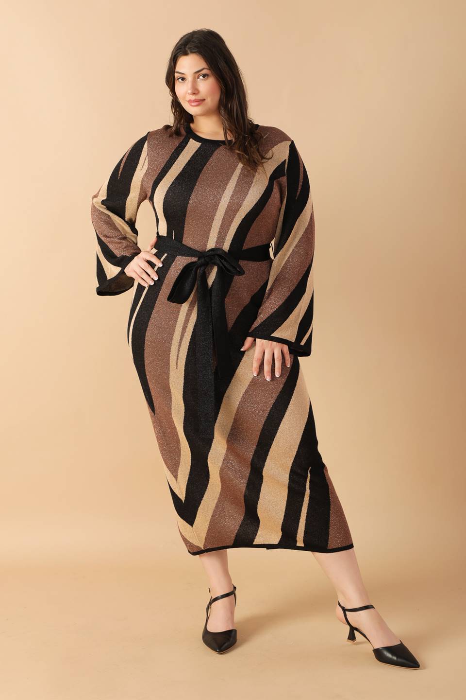 PUTZE EIN LÄCHELN MIDI-PULLOVERKLEID