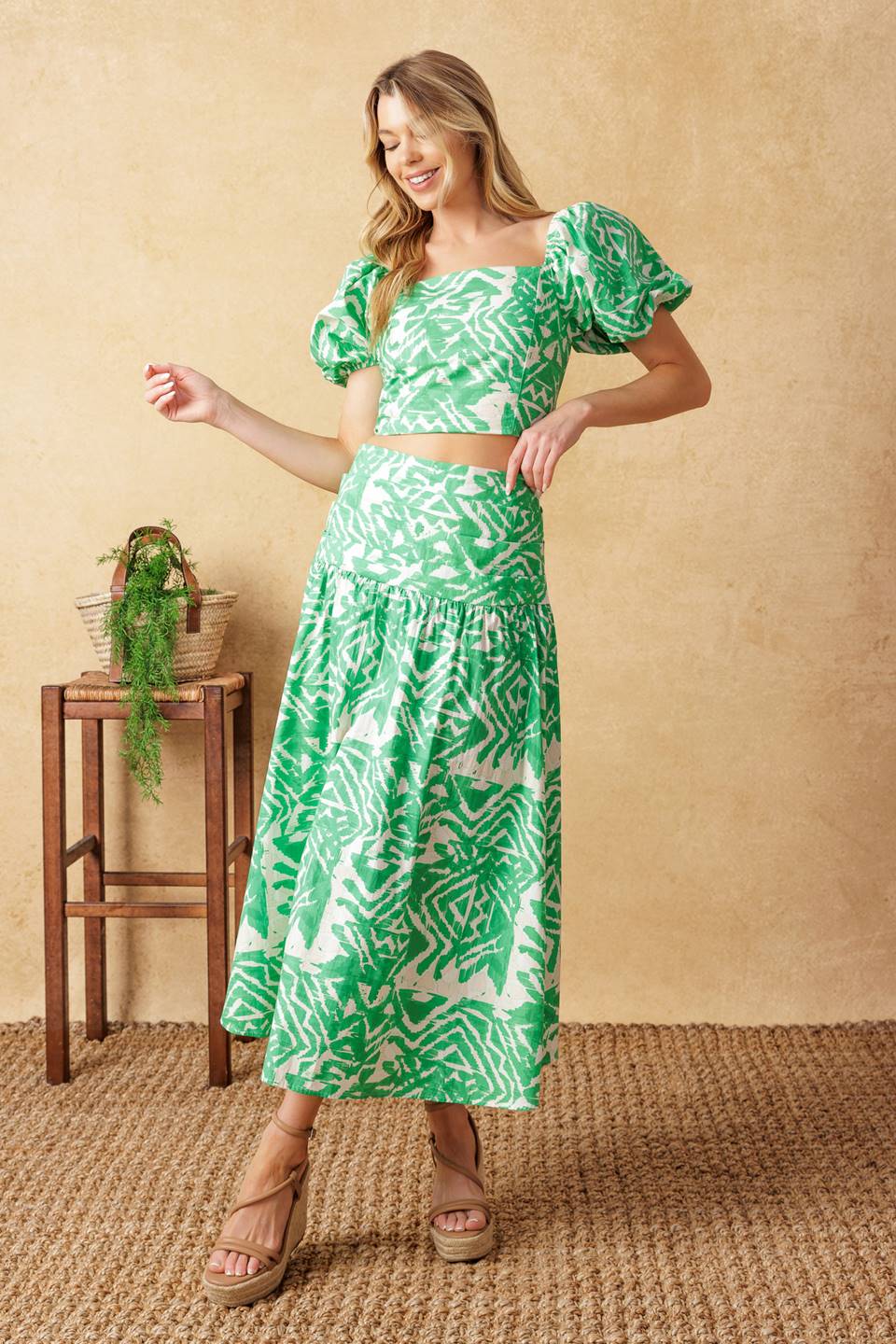 DESTINED FOR MORE - CROP TOP & SKIRT SET
