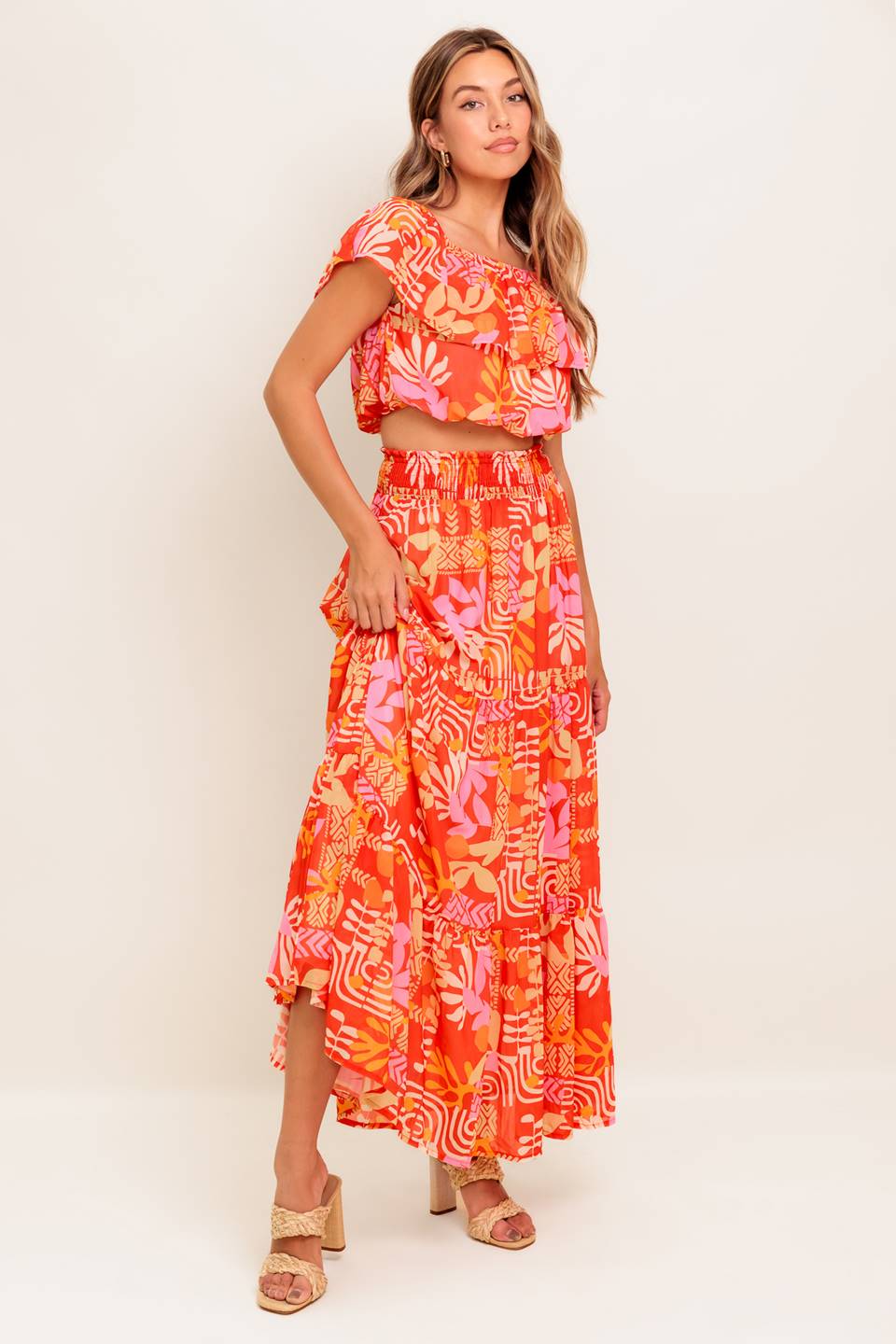 ENSEMBLE HAUT ET JUPE SUNBEAMS - ROUGE
