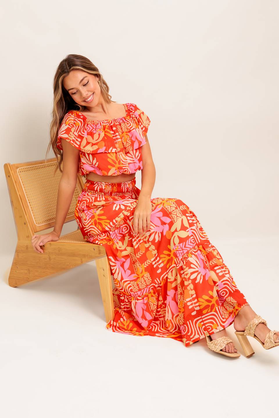 ENSEMBLE HAUT ET JUPE SUNBEAMS - ROUGE