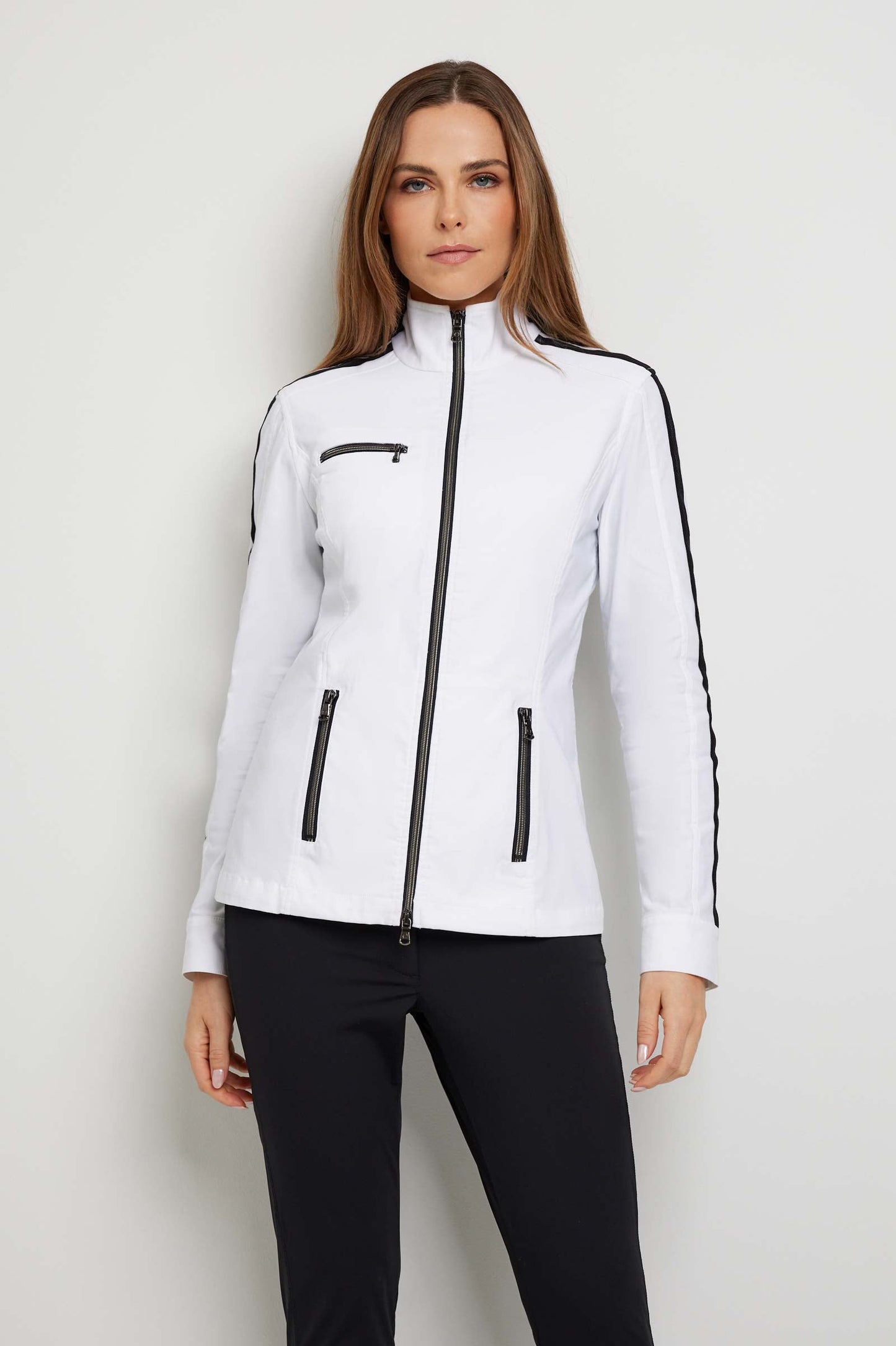 Justine Side-Stripe Racer Jacket