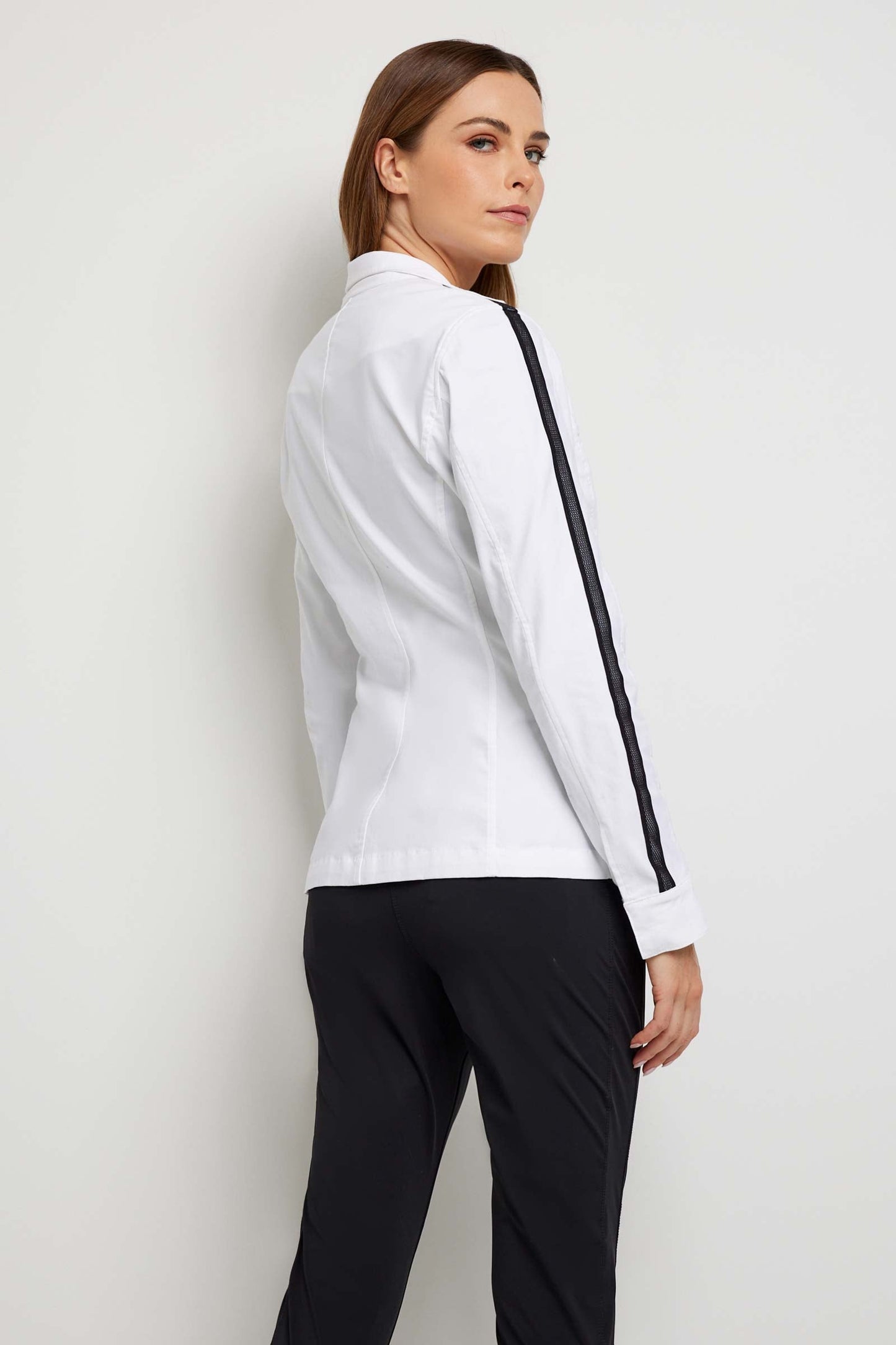 Justine Side-Stripe Racer Jacket