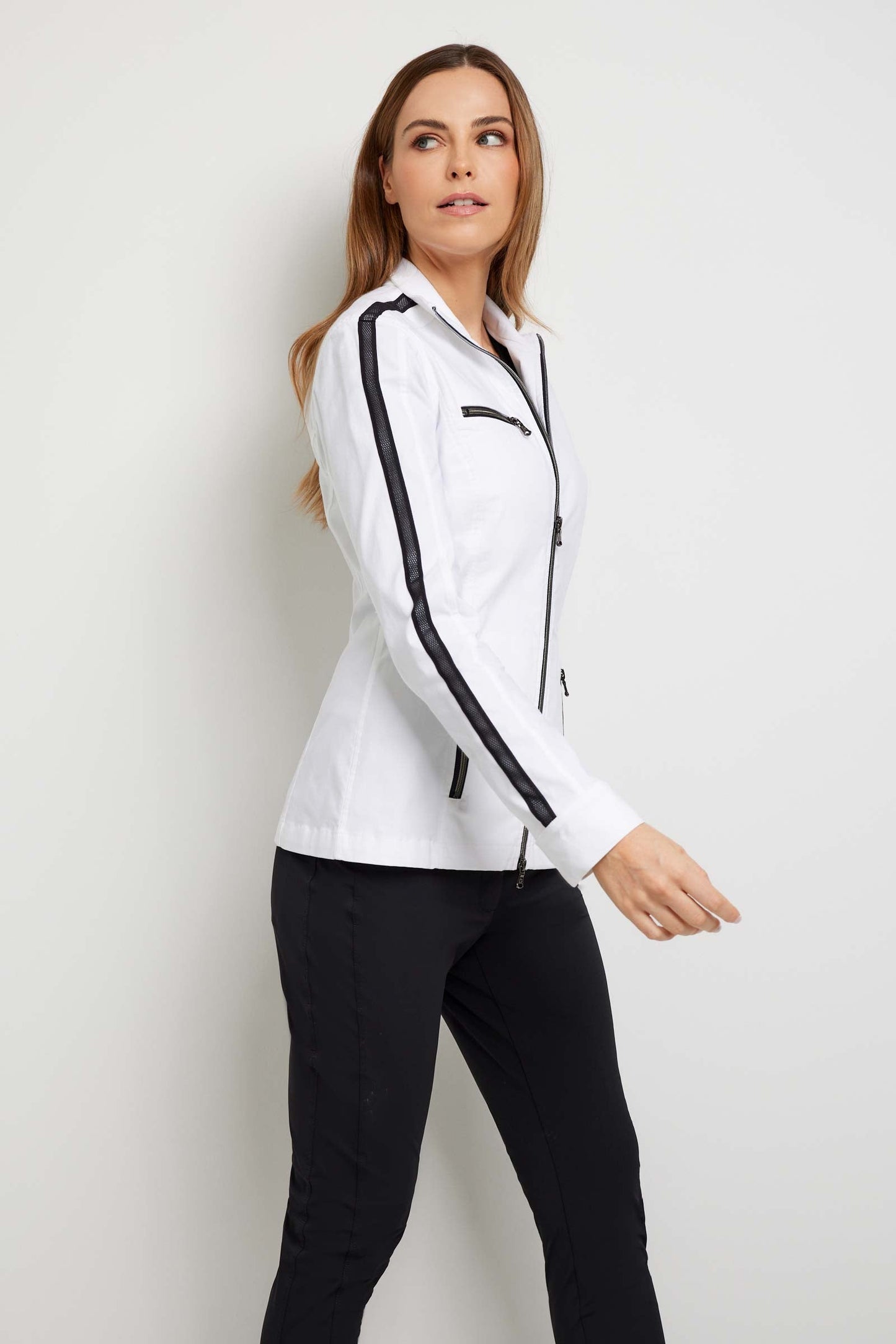 Justine Side-Stripe Racer Jacket