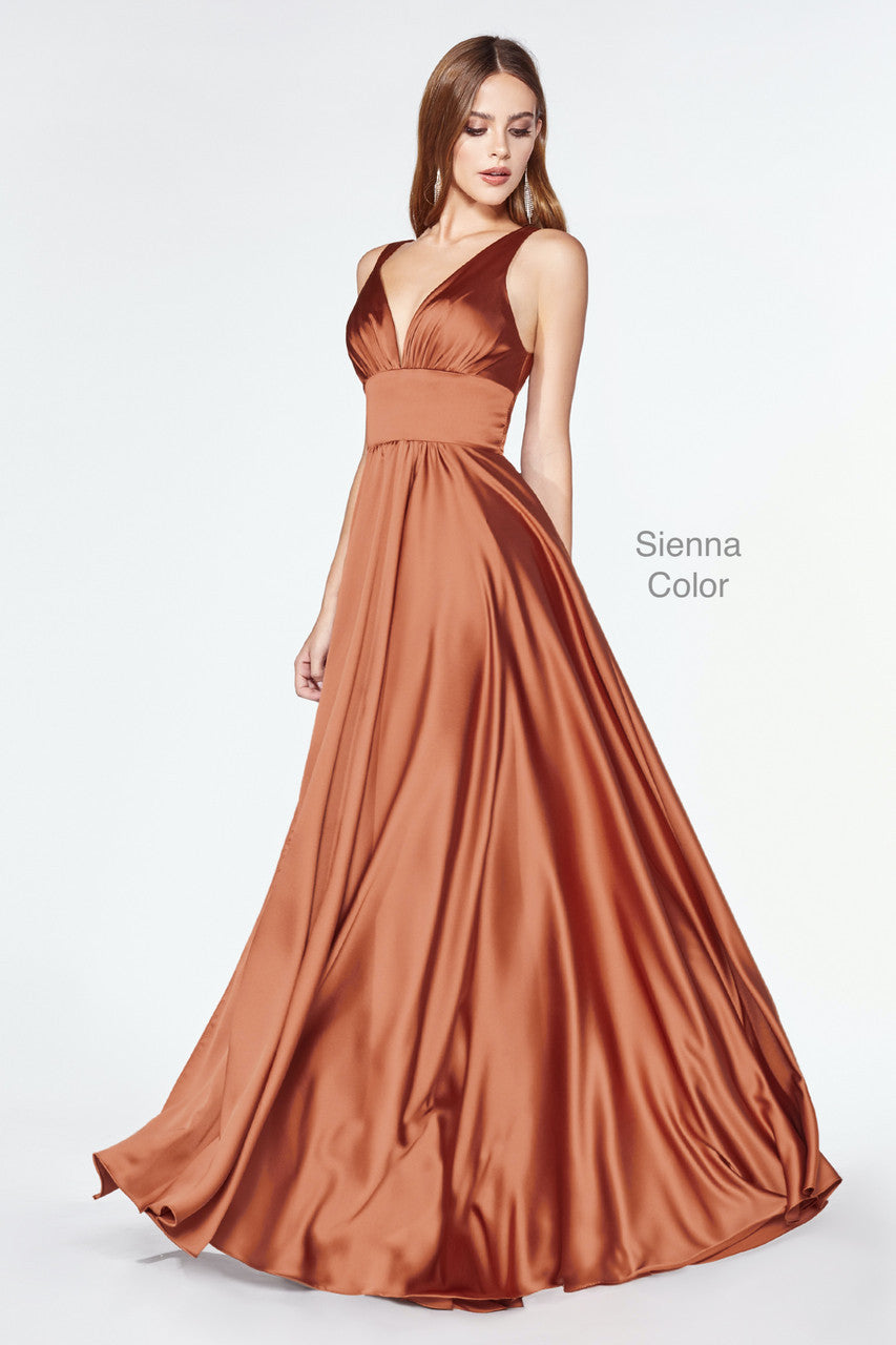 Kinsley Gown - SIENNA - Soft Satin A-line Dress