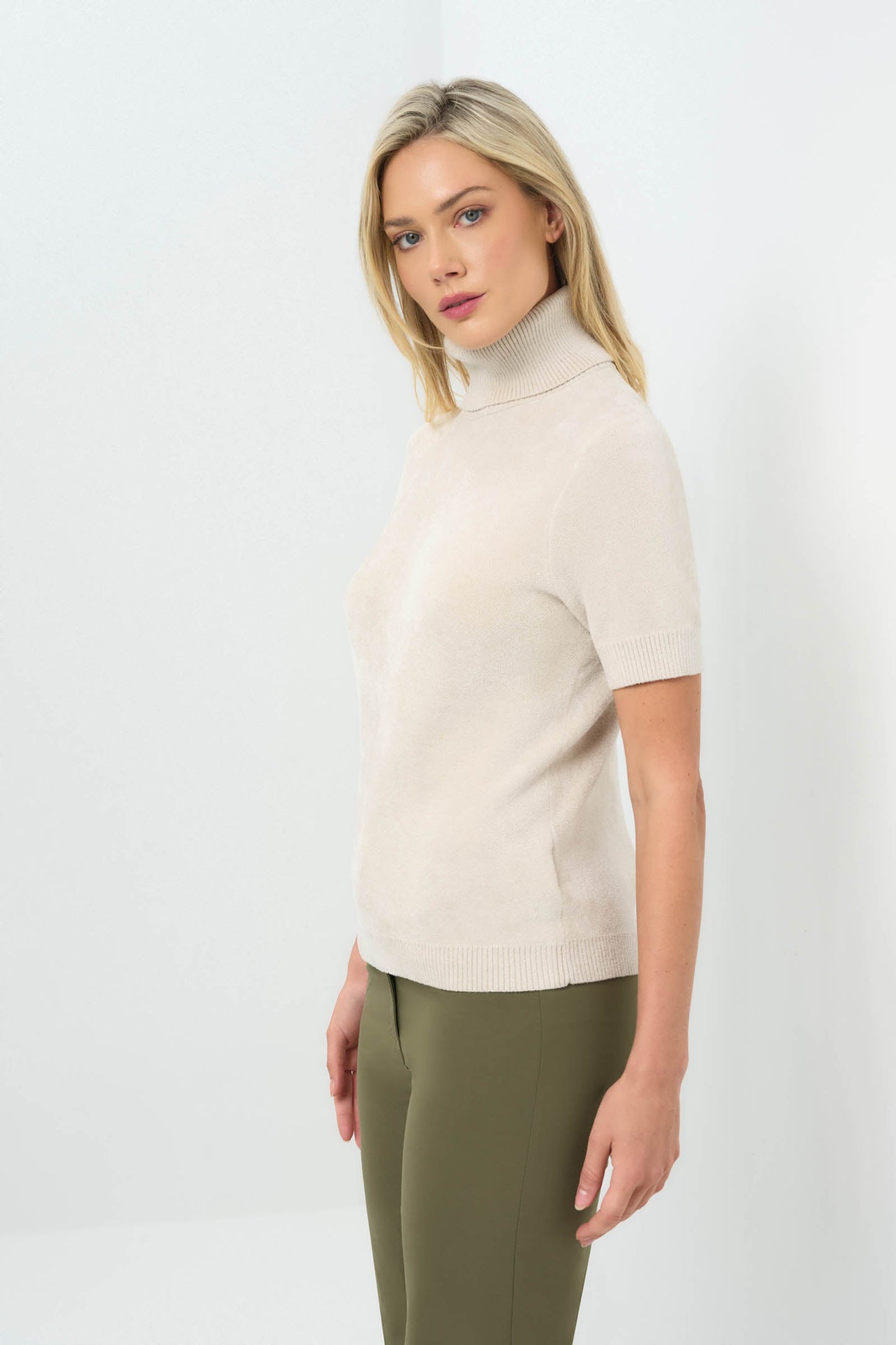 Coco Mohair Elbow Sleeve Sweater with Removable turtleneck