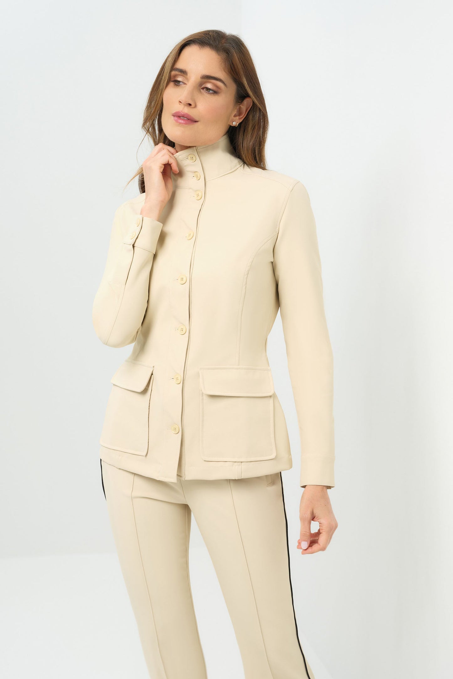 Reign Performance Twill Button Front Jacket