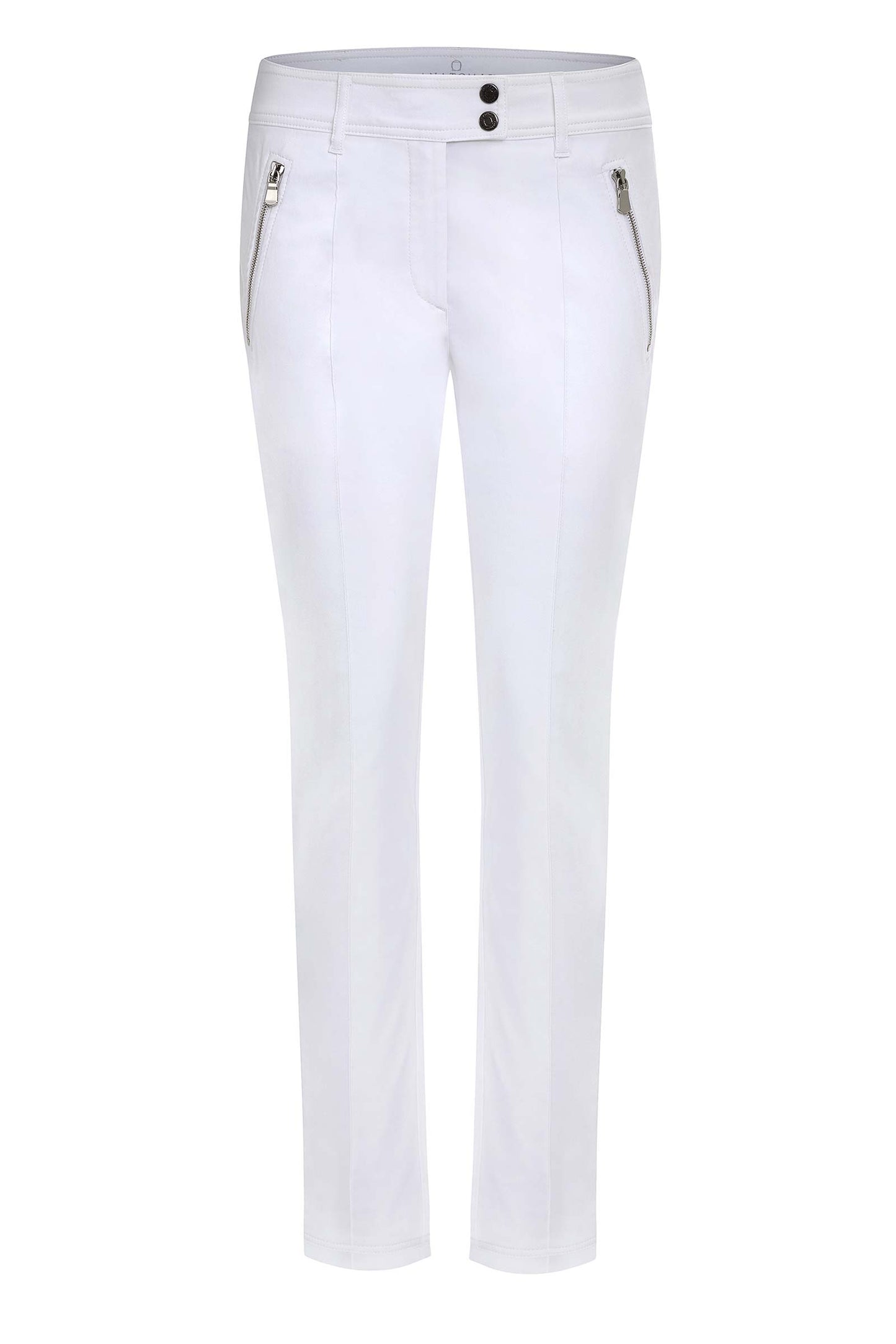 The Peggy Zippered Pant in White
