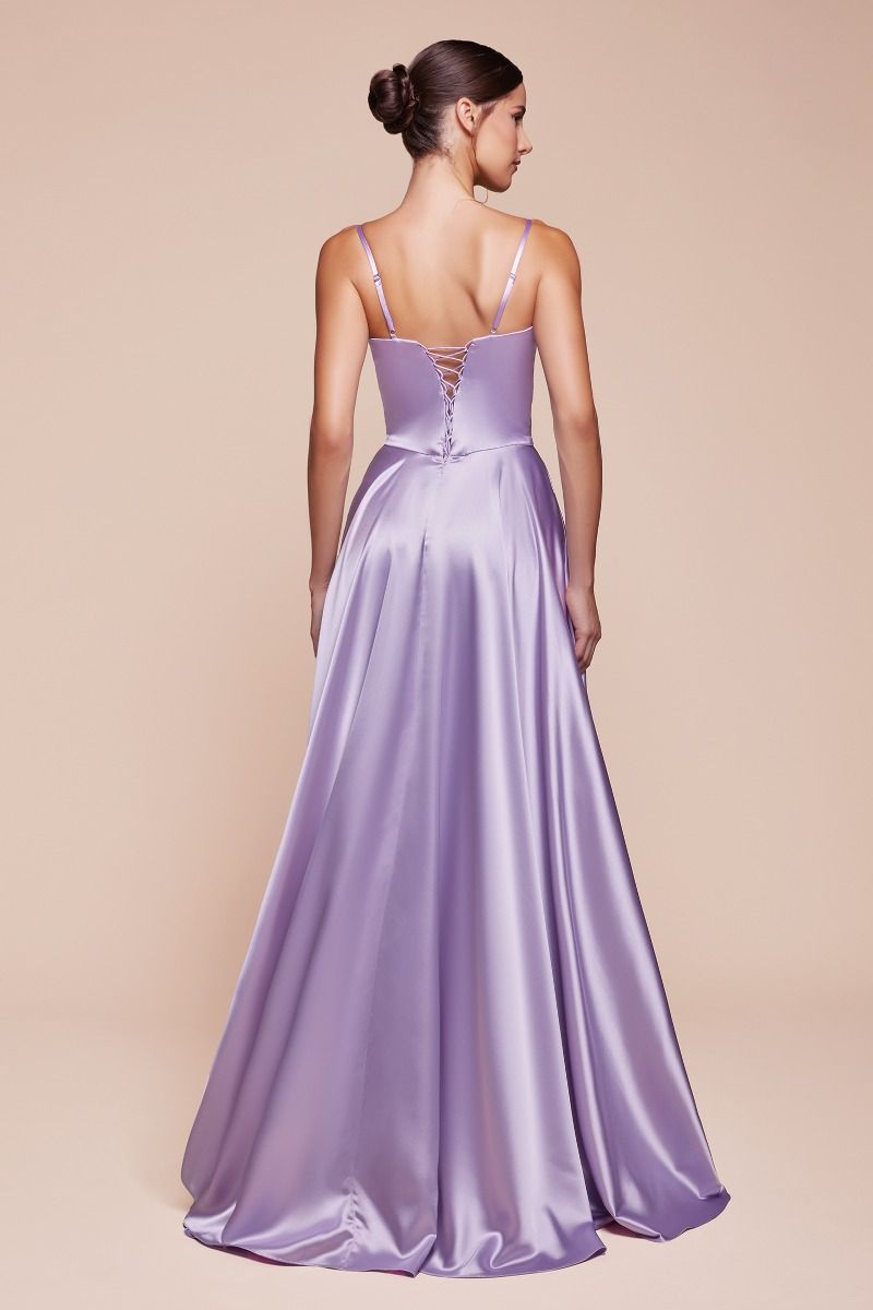 ROBE SELMA - LAVANDE - ROBE BUSTIER EN SATIN DE LUXE A-LINE