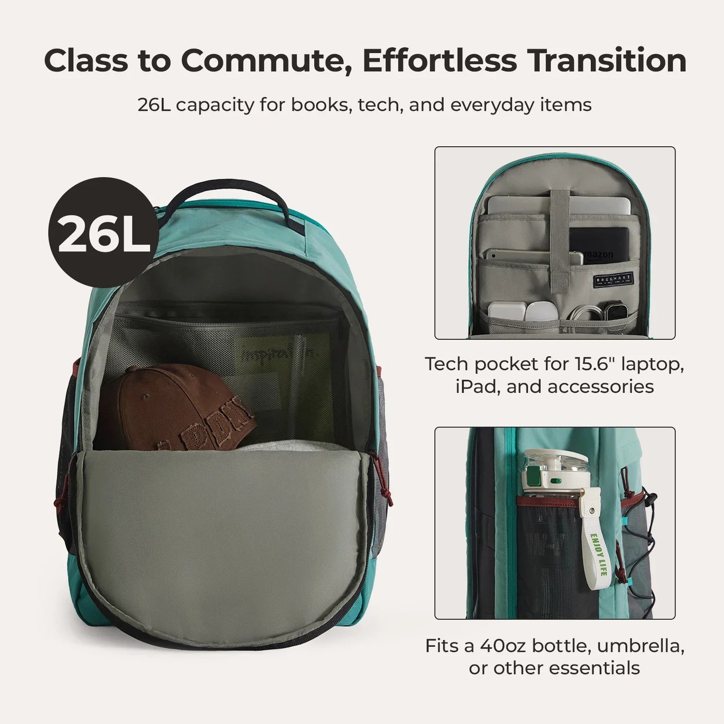 Sac à dos pour ordinateur portable Focus 15,6 pouces