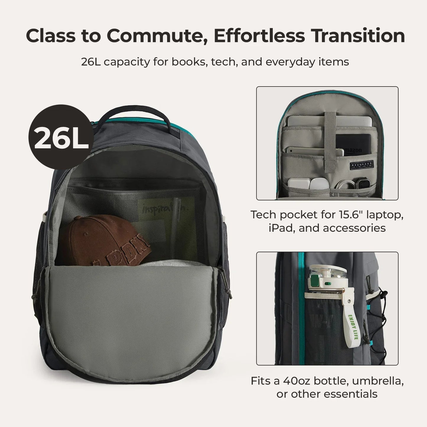Sac à dos pour ordinateur portable Focus 15,6 pouces